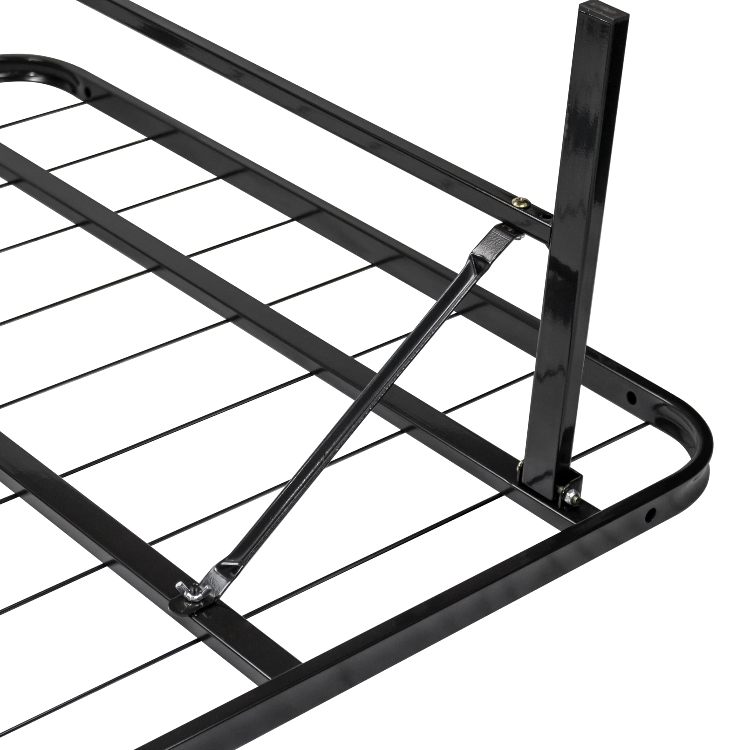 i-flair Klappbett Metall 90x200 cm Letto in Schwarz – Faltbares Gästebett mit stabilem Rahmen & Stauraum – platzsparendes Metallbett für Gäste, langlebiges Faltbett, klappbar & leicht zu verstauen