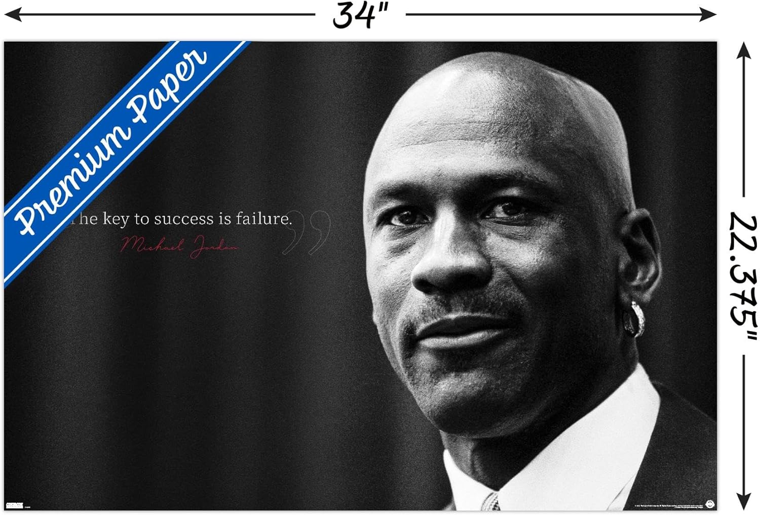 Michael Jordan - Key To Success Wall Poster, 34L" x 22.4W", Premium Unframed Version
