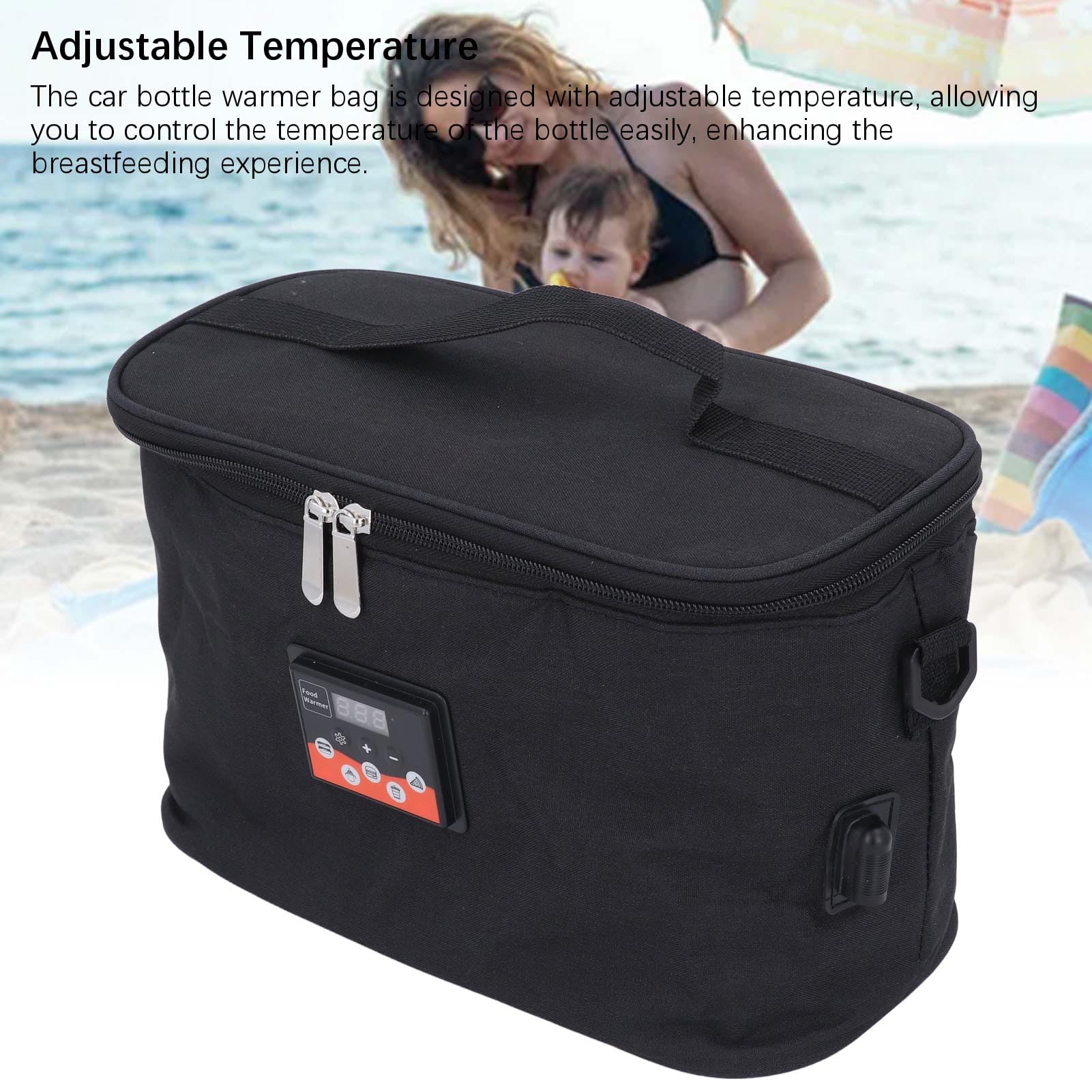 Fockety Sac Chauffe-Lait, Chauffe-biberon Portable pour Voiture, Sac Chauffant à Température Réglable, Sac Chauffant pour Aliments, Sac Isolant pour Chauffe-biberon de Voyage pour