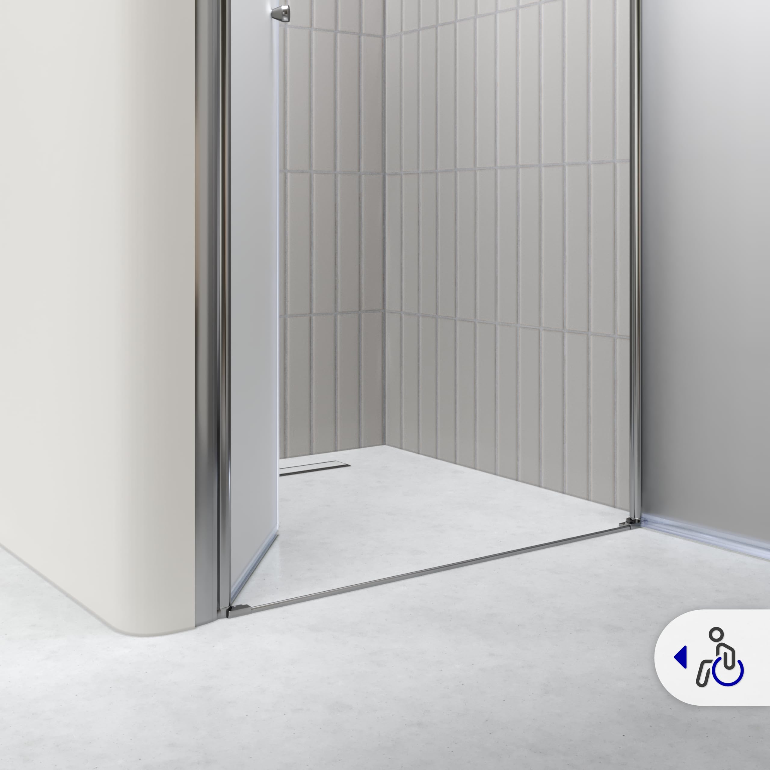 Mampara de ducha Lima, regulable de 68-72 cm, altura 195 cm, puerta doble abatible, cristal de seguridad templado ESG 6MM satinado, perfiles cromados #DTF