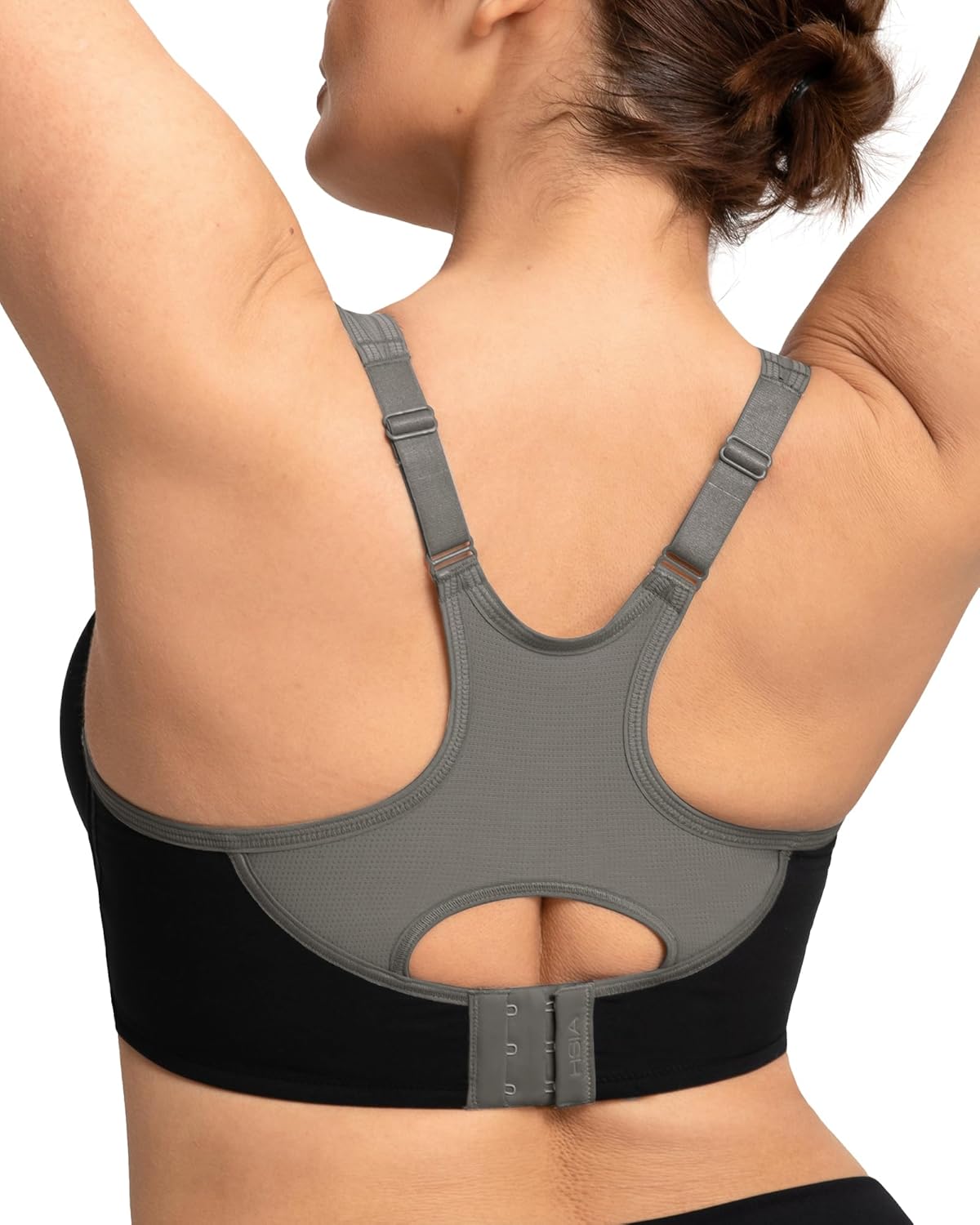HSIA Sports Bra for Women High Support Large Bust Outside Underwire Adjustable Racerback Unlined Full Coverage Sports Bra - Image 3