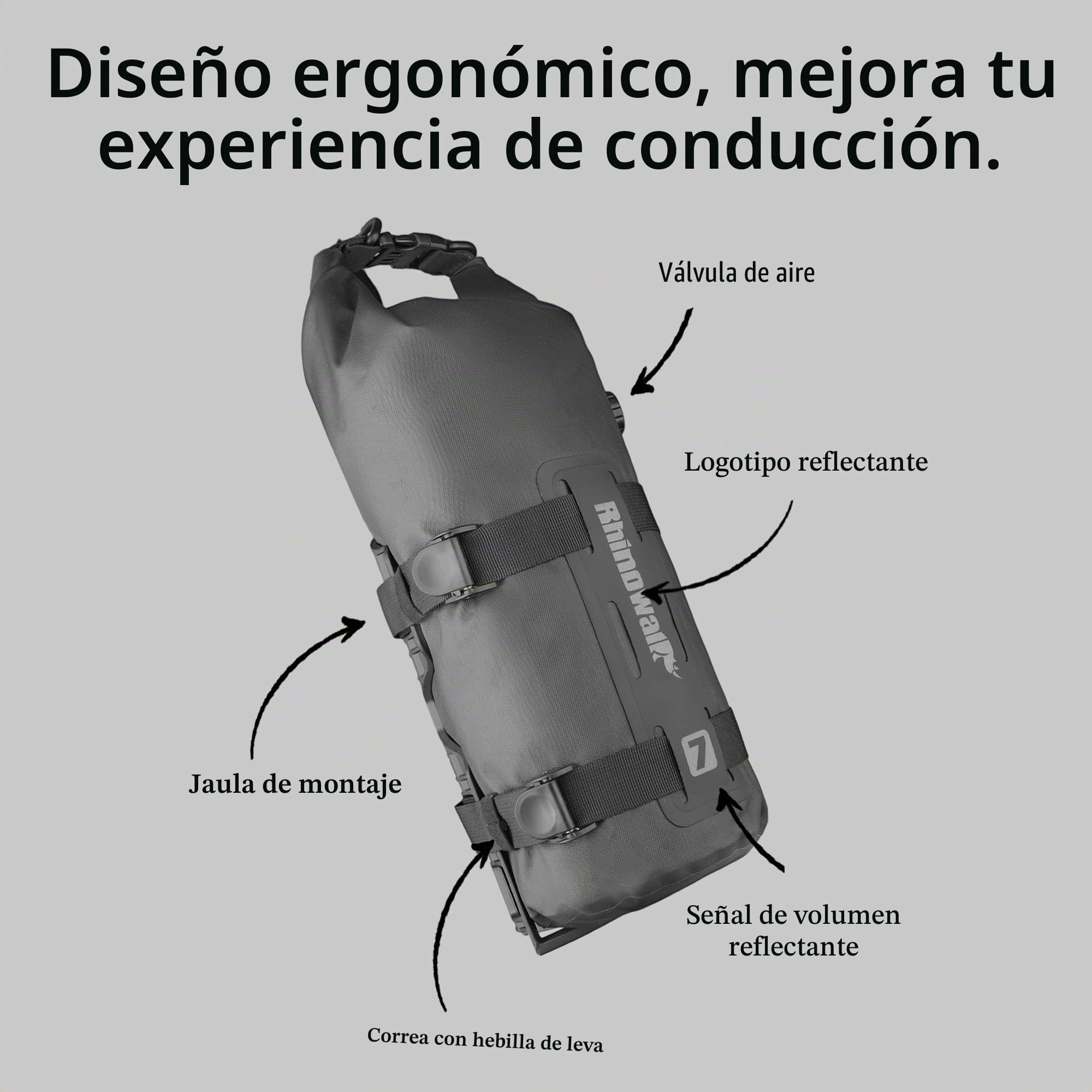 Rhinowalk Alforja para bicicleta impermeable 4/7 L delantera para portaequipajes, bolsa de horquilla enrollable frontal