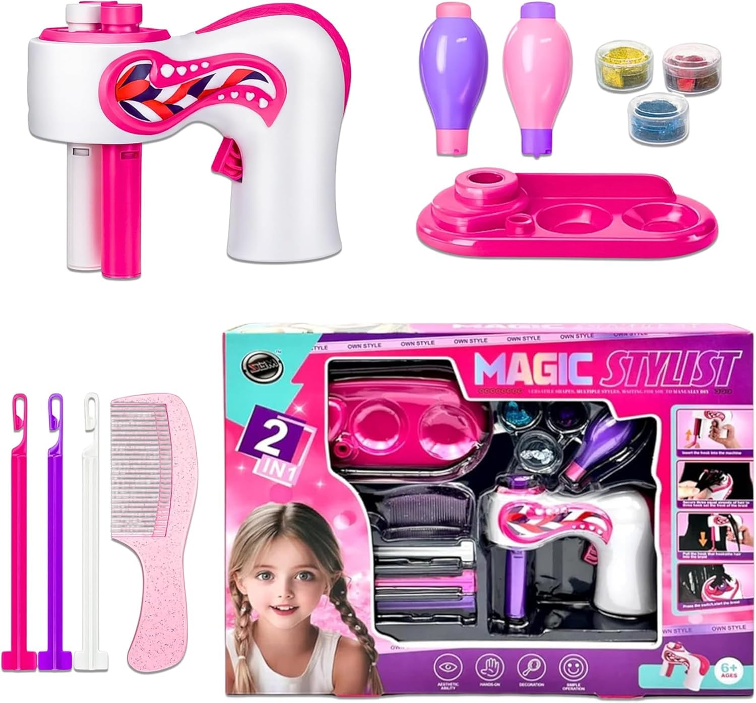 910 Hair Styling Styler Tools Decorazione Parrucchiere, Macchina automatica per intrecciare i capelli, treccia a tre torsioni fai da te, kit per trecce veloci