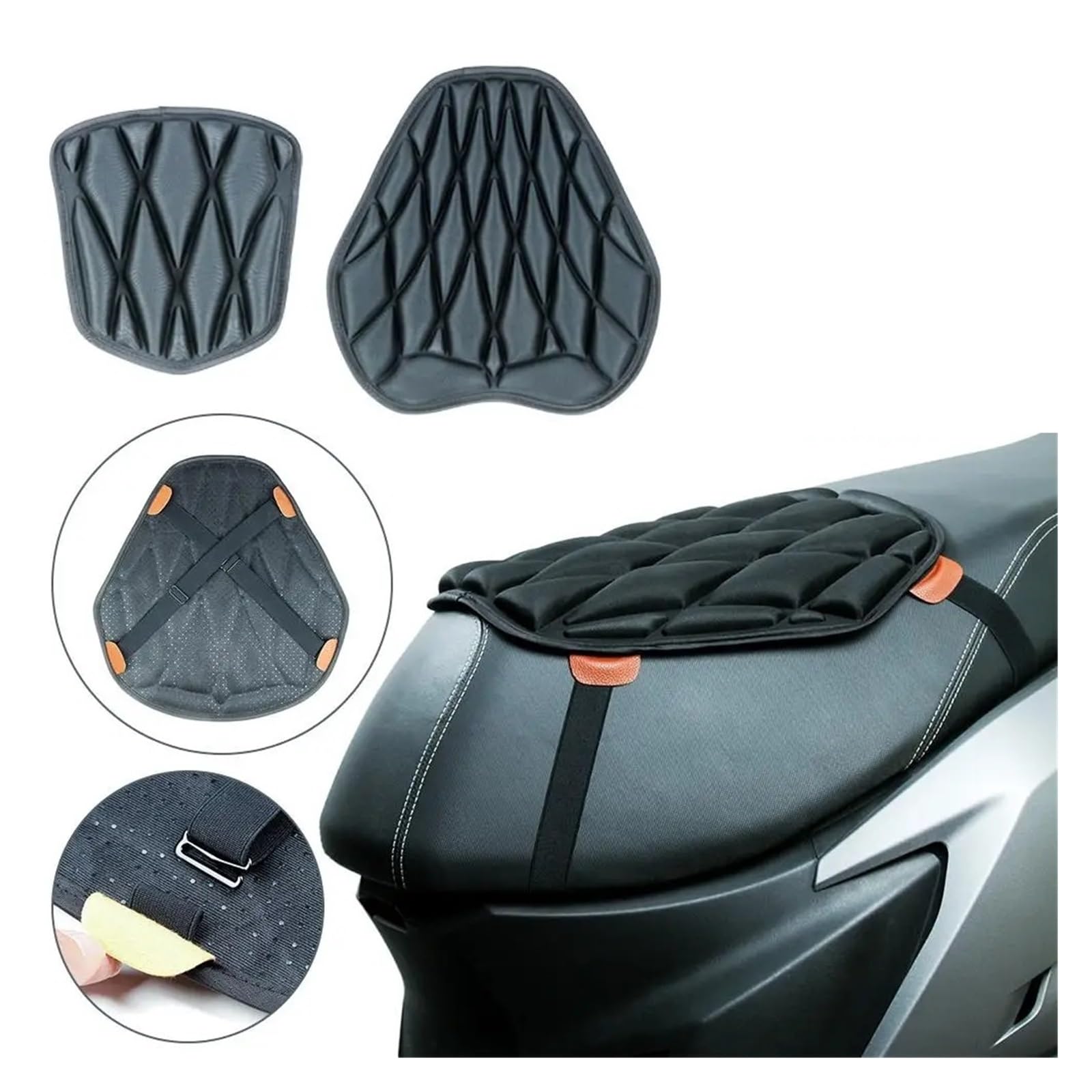 Per Moto per cuscino sedile Gel comfort 3D per copertura protezione solare Isolamento impermeabile EVA traspirante Coprisedile per moto(B)