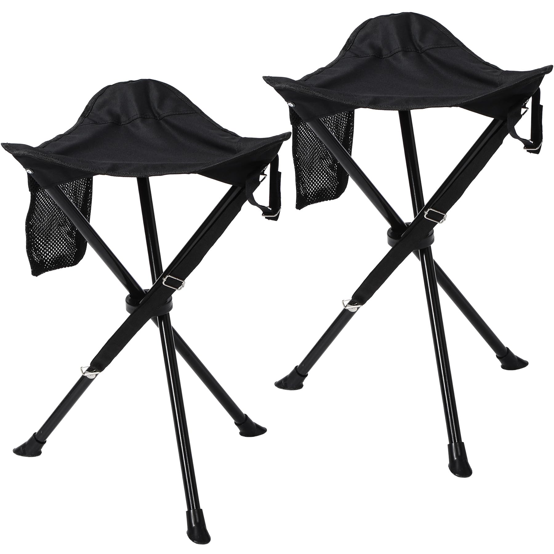 REDCAMP 2 Pack Tall Tripod Stool Folding, 22.4-inch Lightweight Tripod Chairs Portable for Backpacking Hiking Hunting Fishing, Dark Black โ image 1