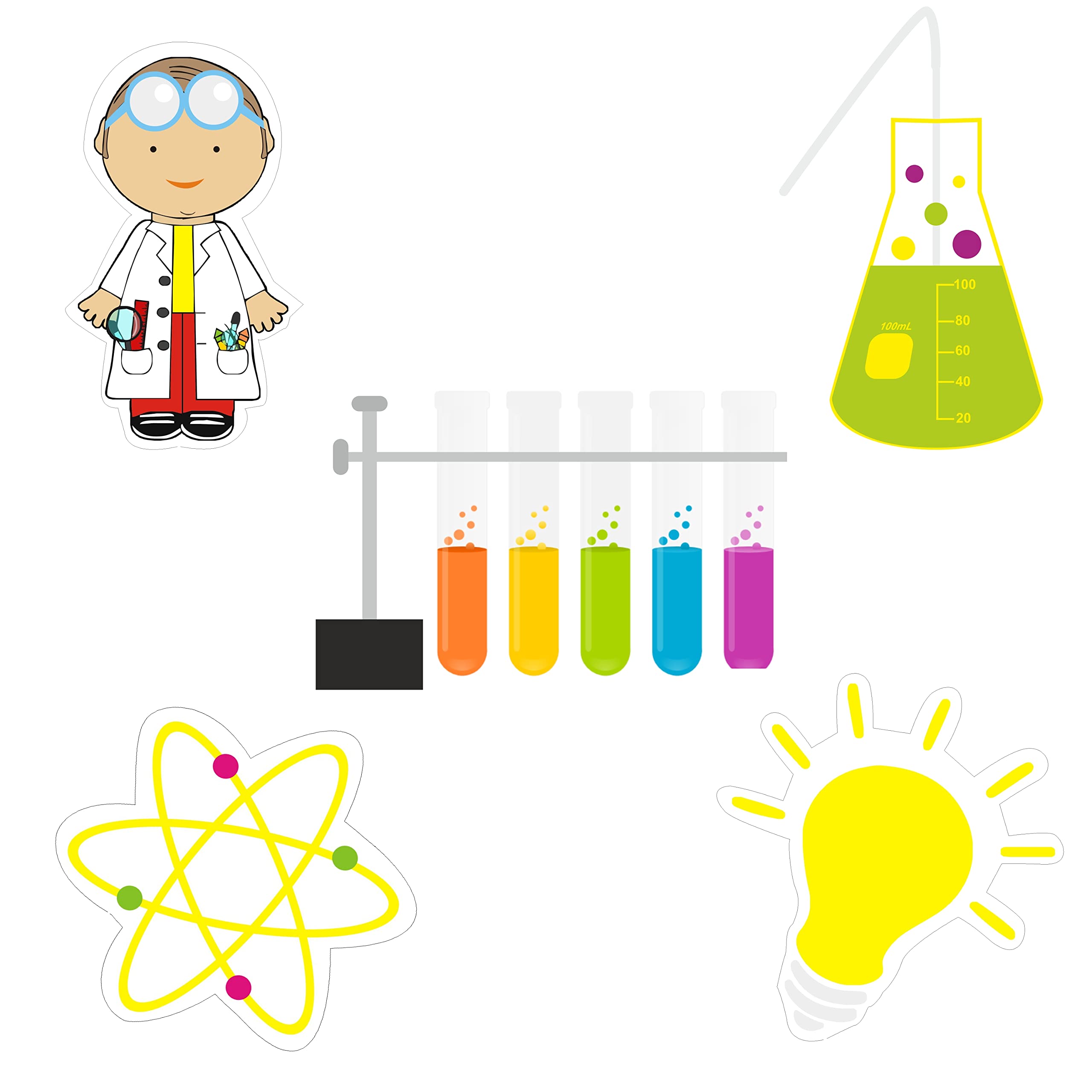 Pretty UR Party Mad Scientist Theme Paper Cutouts for Birthday Parties, Science Party Supplies décor, Scientist Birthday Party Decoration Cut-Outs (10 pcs) (B09656BGCG) Amazon Price History, Amazon Price Tracker