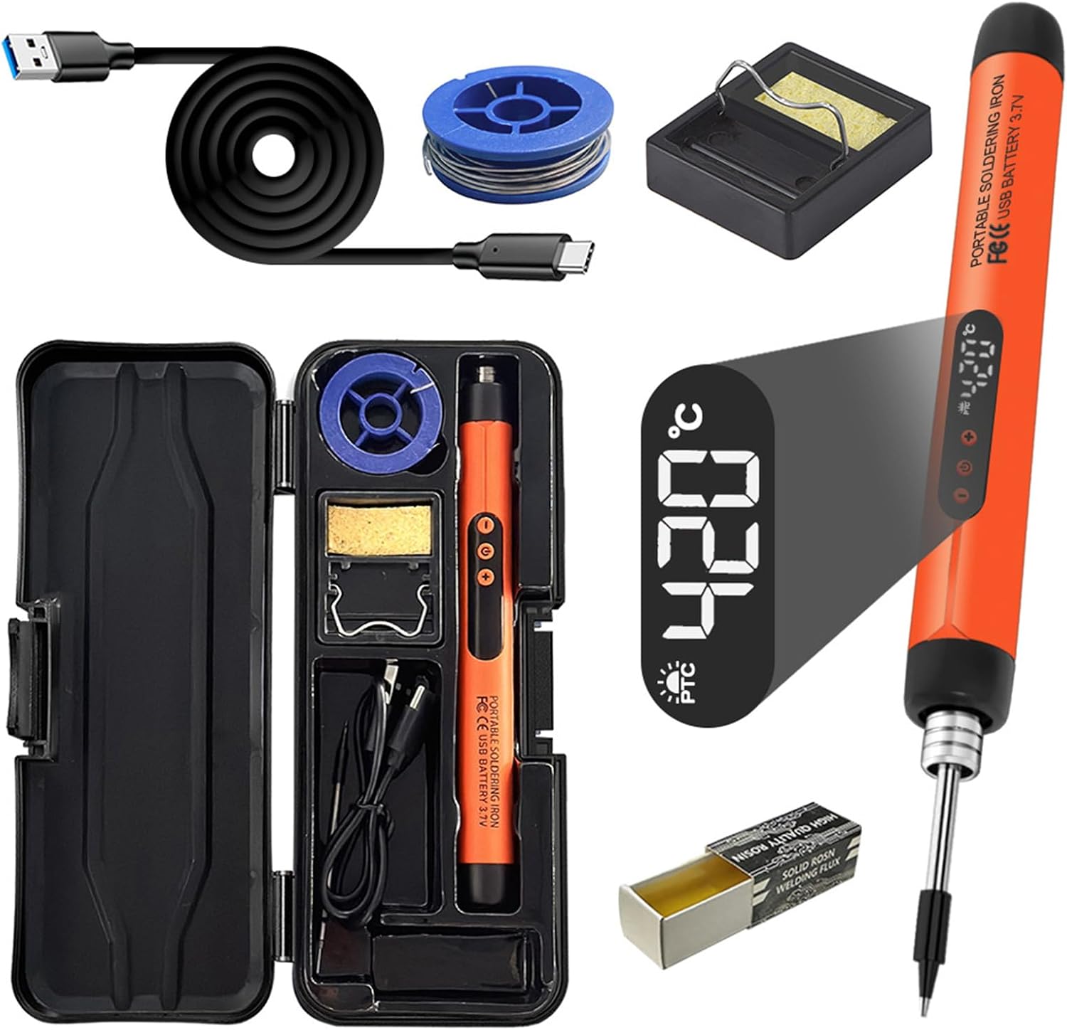 Cordless Soldering Iron Kits LED Digital Welding Iron Portable for Metal Electric Repair Electronic Repair Soldering Kits