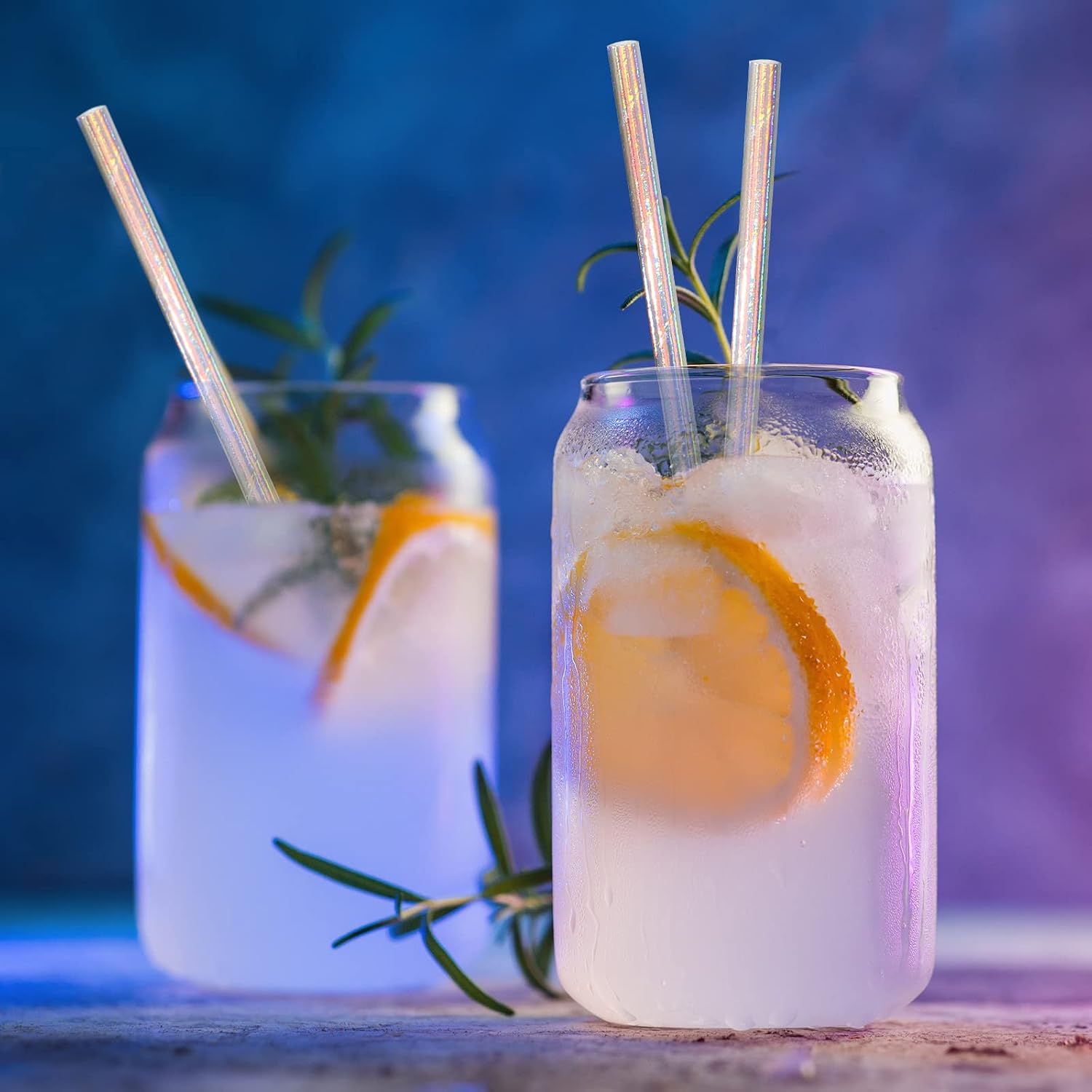 Whaline 200Pcs Iridescent Paper Straws Disposable Straws Clinquant Drinking Well Crafted Straw for Juices Shakes Birthday Wedding Baby Shower Decoration Mermaid Party Event Supplies