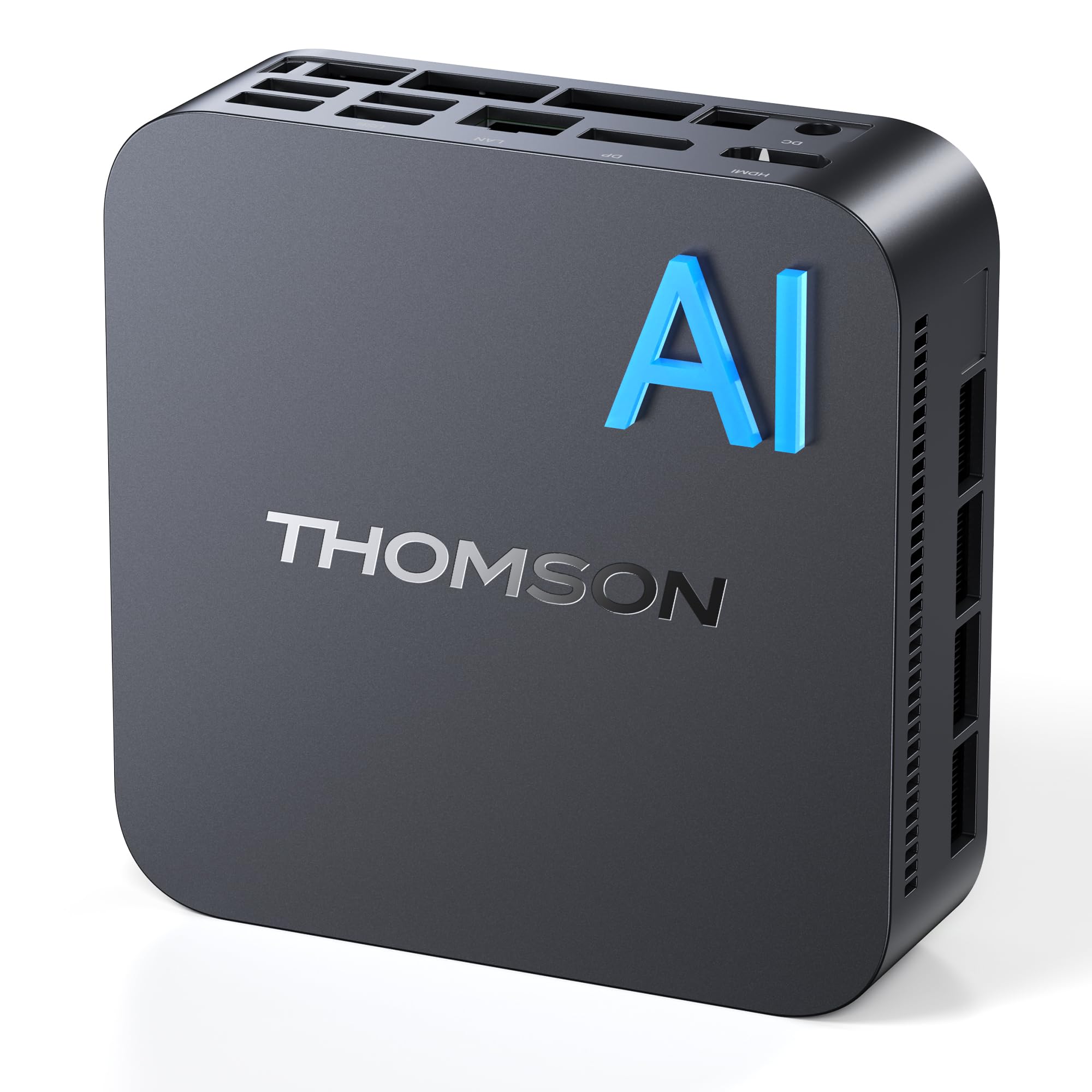 Thomson AI Mini PC W3, ΑΜD Ryzen 7 260 (8C/16T, fino a 5,1 GHz), 32GB DDR5 5600MHz 512GB SSD M.2 Mini Computer Desktop WiFi 6E, W-11Pro, ΑΜD Radeo 780M, Triplo Schermo, USB4, HDMI2.1, DP, TDP 54W