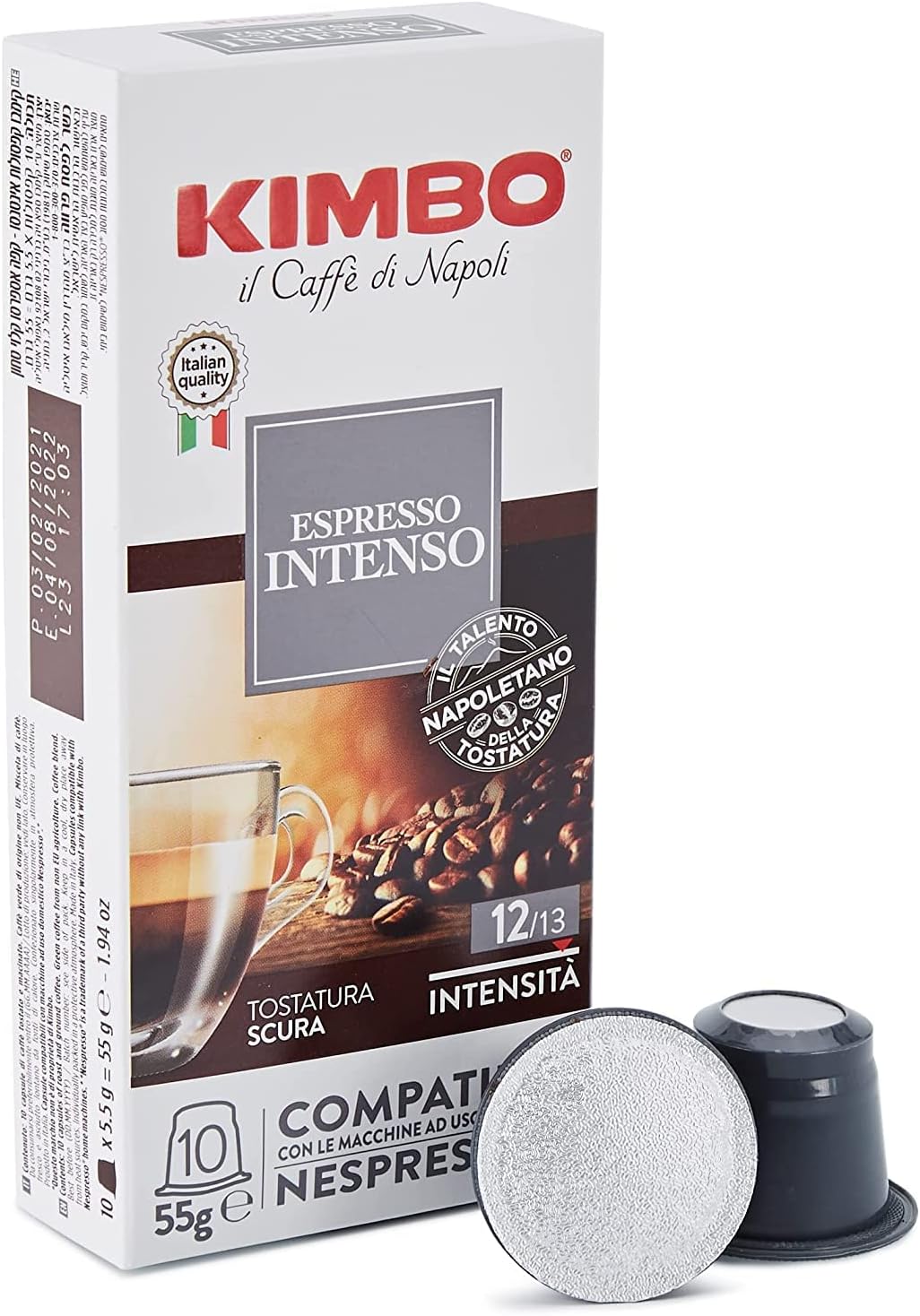 KIMBOEspresso Intenso Nespresso Capsules, 100% Arabica Coffee (Pack of 50 Capsules)