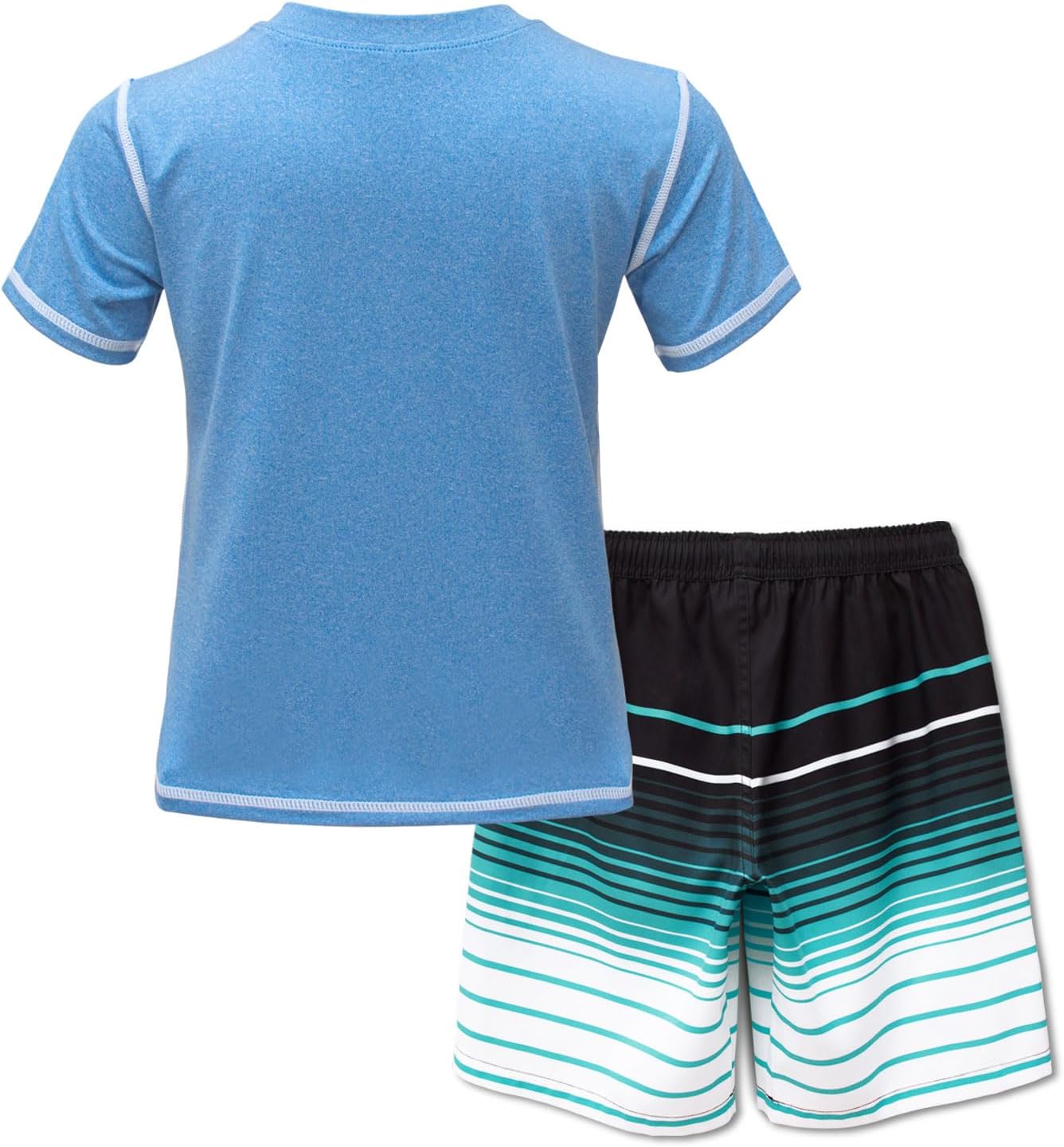 Boys’Rash Guard Set UPF 50+ Short Sleeve Swim Shirt Quick Dry Bathing Suit Trunks Swimwear Size 8,10-12,14-16