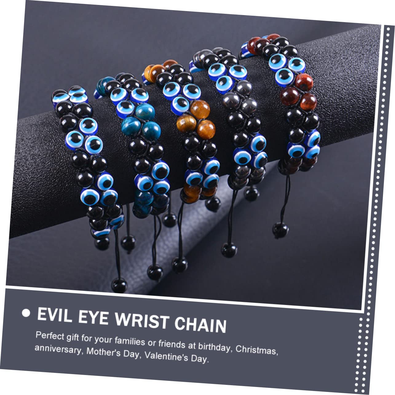 GALPADA Pulsera De Ojo De Adorno De Mano Cadena De Muñeca Pulsera Para Hombre Pulsera Creativa Pulsera De Piedra Con Cuentas De Decoración Pulsera Para Yoga Adorno De