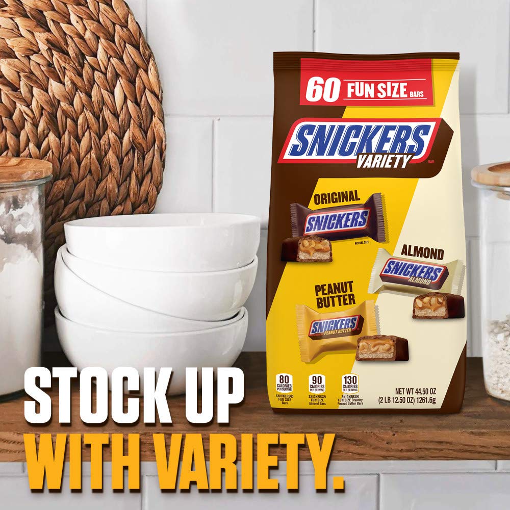 SNICKERS Original, Peanut Butter & Almond Bulk Variety Pack Fun Size