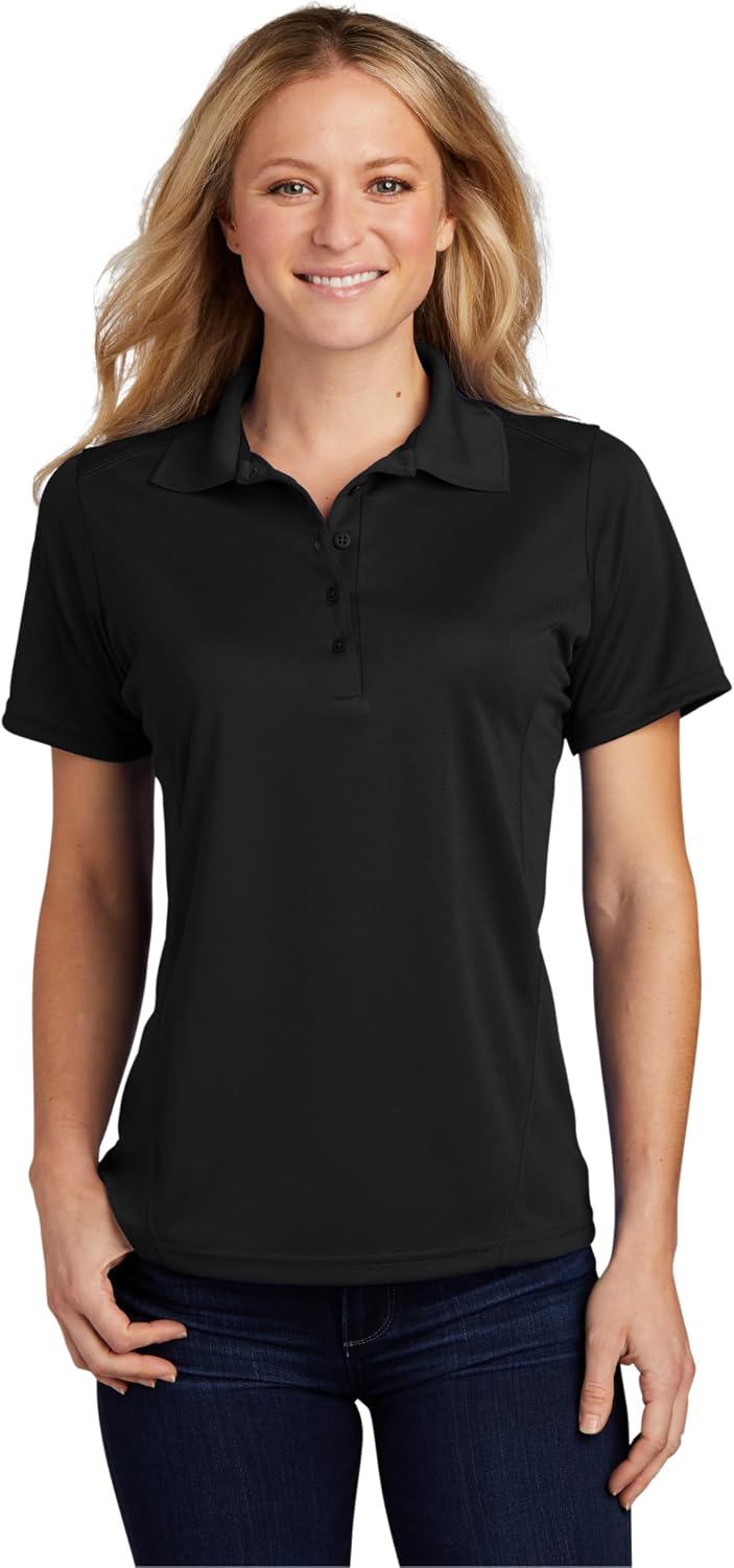 SPORT-TEK Women's Dry Zone Raglan Accent Polo | Ladies Short Sleeve Collared Shirt, Slim Fit Casual Top for Work & Golf