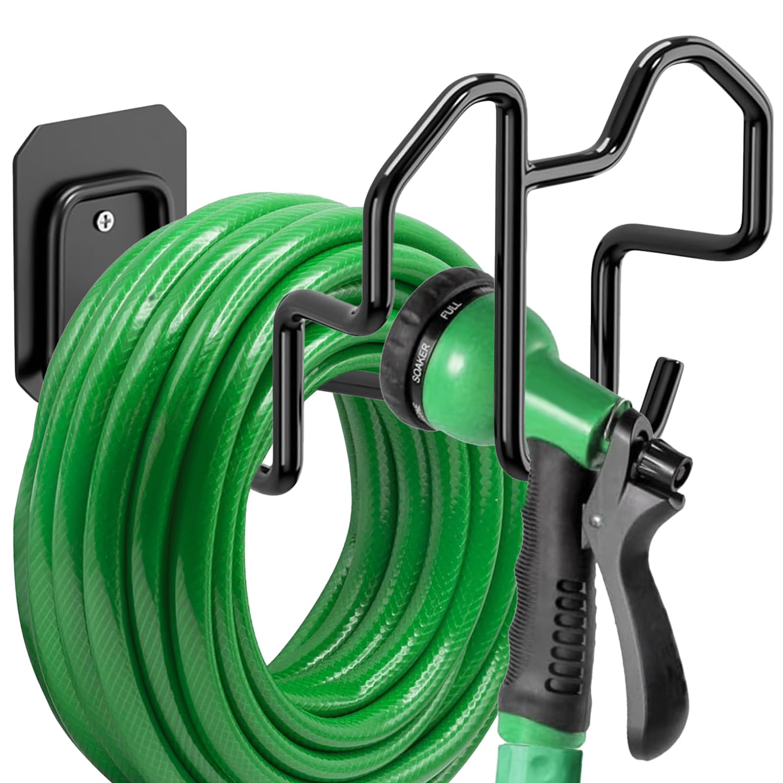 Garden Hose Holder, Garden Hose Hanger Wall Mount for Water Hose, Extension Cords, Air Compressor Hose, Heavy Duty & Rust Proof