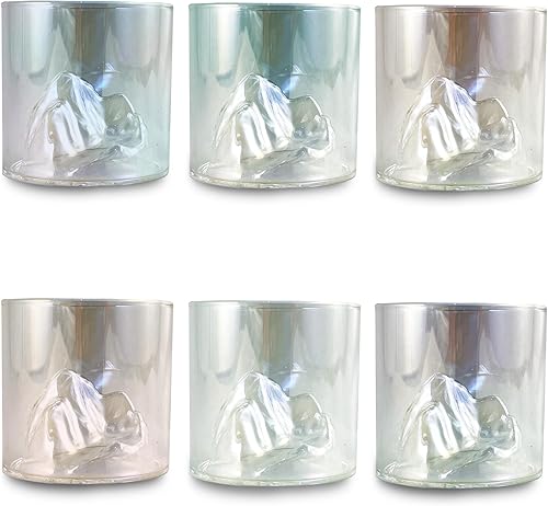 Purelite Juego de 6 vasos japoneses de montaña para whisky, vodka, bourbon, ginebra o cócteles Juego de vasos de chupito de 6 onzas (juego de 6
