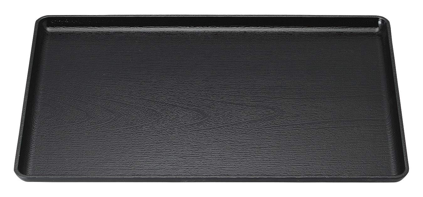 Maruka Kouyo T8333004 Tray, Bon, Black, Long Diameter 16.9 x Short Diameter 11.8 x Height 0.8 inches (42.8 x 30 x 2 cm), Commercial Use