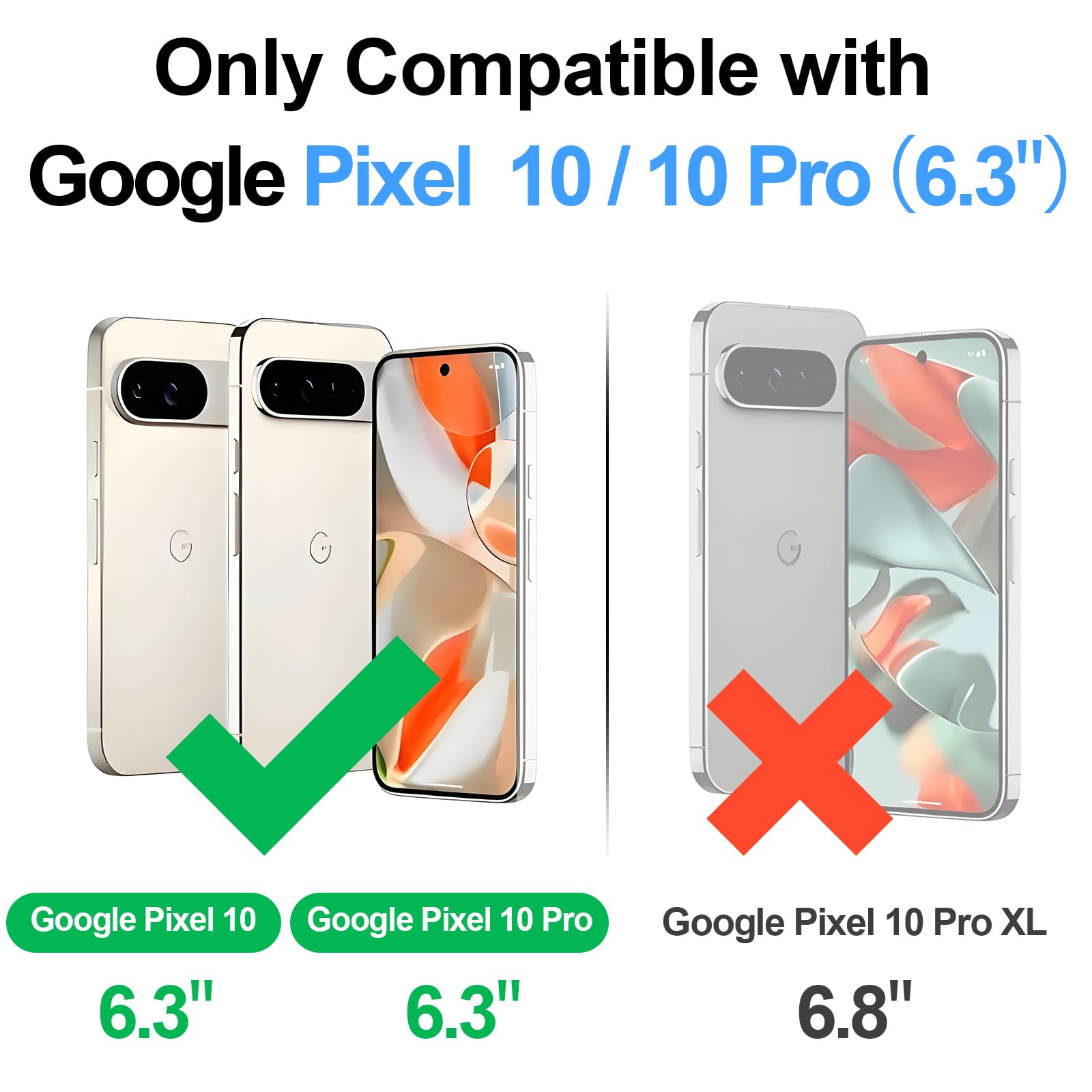 SkyEagle Compatible avec Magsafe Étui portefeuille amovible 2 en 1 pour Google Pixel 10 5G avec porte-cartes et porte-cartes en cuir synthétique doté de blocage RFID et fentes de crédit, pour Pixel 10