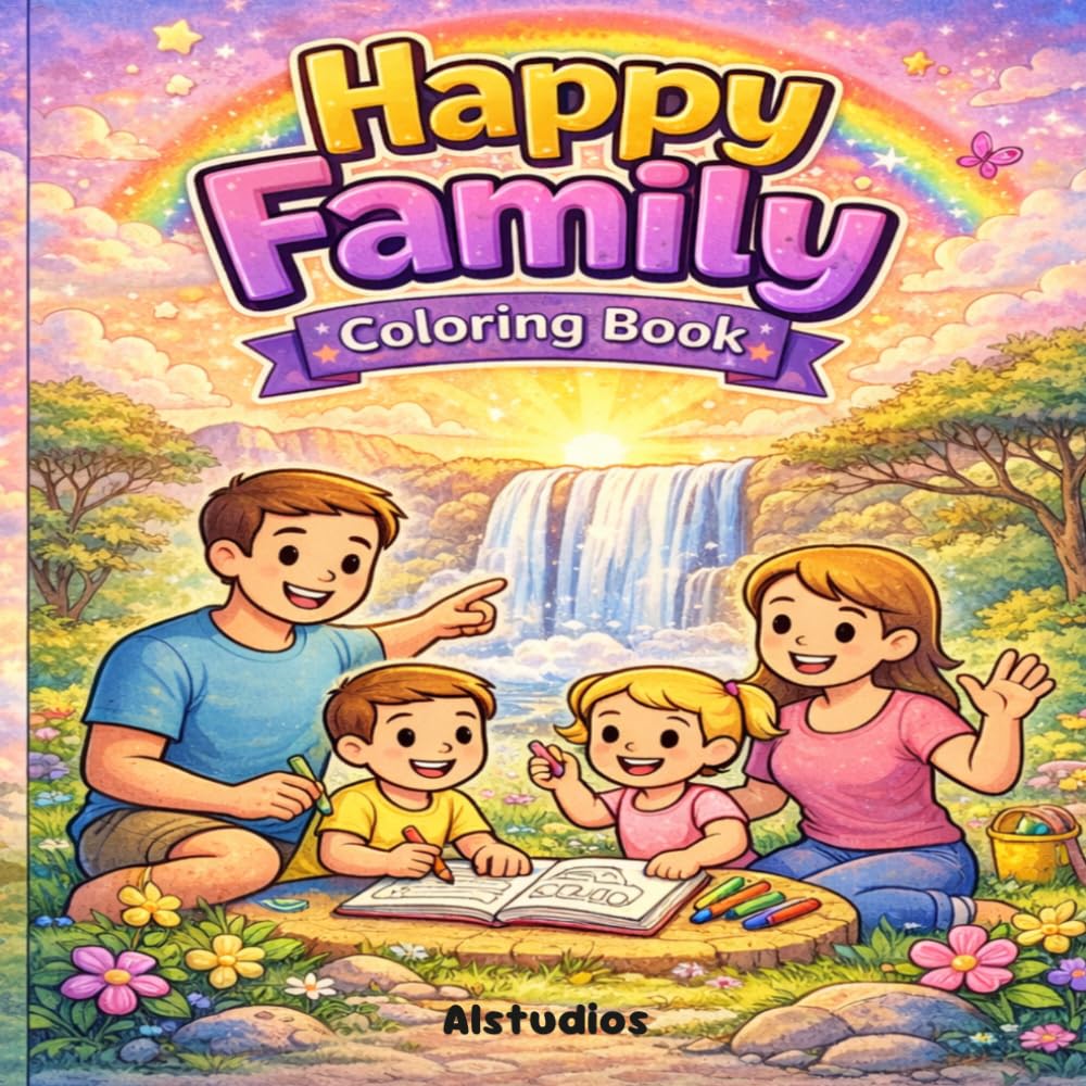 Happy Family - Coloring Book: Fun Family Moments for Kids | Simple and Cute Coloring Pages of Family Life, Playtime, Adventures and Everyday Happiness