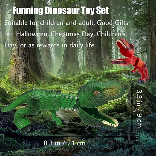 Miniatura 5 de Gosyfeti Divertido juguete para morder de dinosaurio, disparador telescópico realista T-Rex, ejercicios de velocidad, interactivo para mascotas,