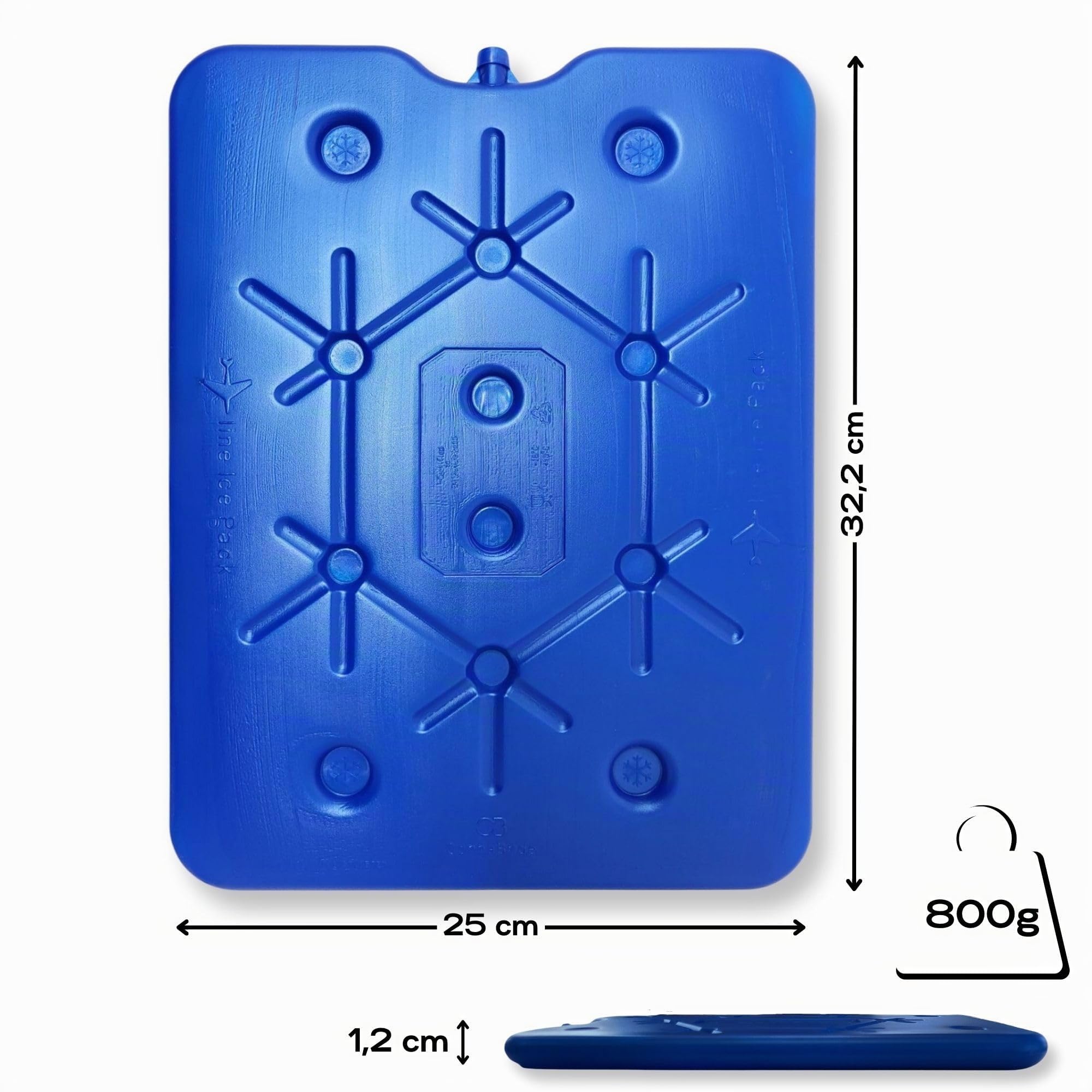 ToCi Lot de 2 blocs réfrigérants XXL 800 ml – Freezeboard 32 x 25 cm - Élément de refroidissement extra plat pour glacière, sac isotherme et boîte à glace - Coussinet réfrigérant pour aliments et