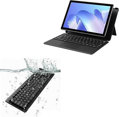 BoxWave Teclado compatible con Chuwi Hi10 Go - Teclado USB AquaProof - Teclado USB lavable impermeable resistente al agua - Negro azabache