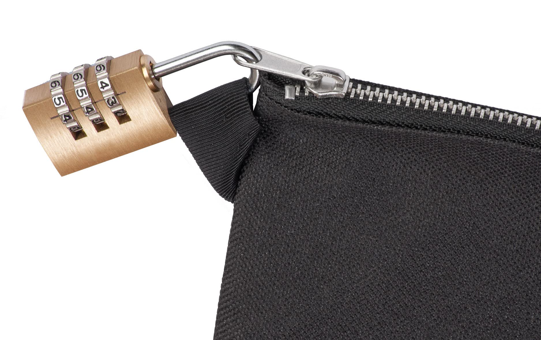 VELOFLEX 2724000 - Bolsa bancaria A4, bolsa de transporte, cartera, textil resistente, cremallera metálica, negra