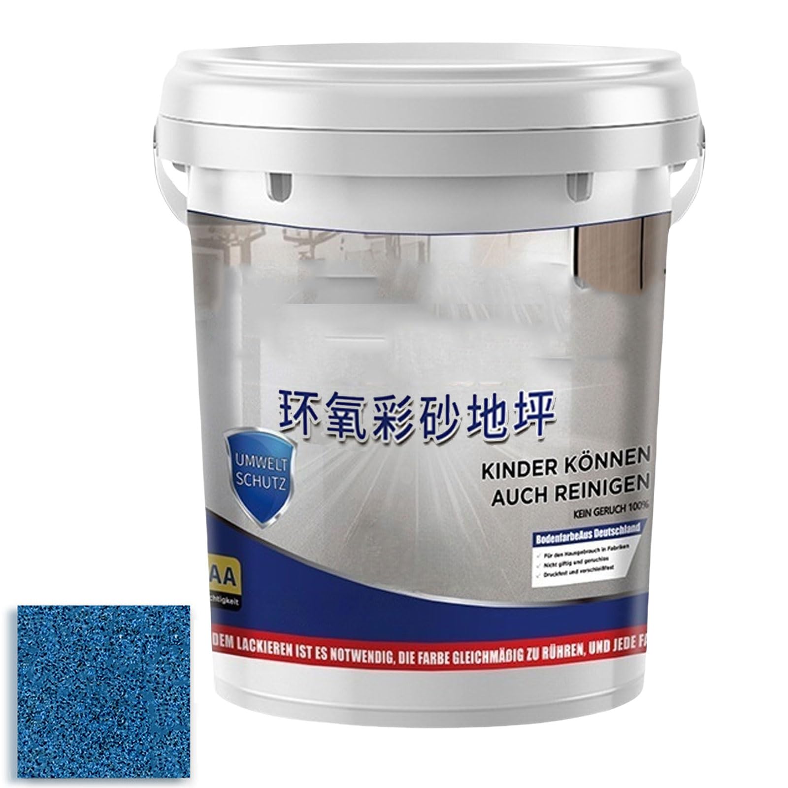 Self Leveling Epoxy Colored Sand Floor Paint, Fast Drying, Stain-Resistant For Concrete Tile Wood Countertop Decorative Finish (Light-Blue) — view 11