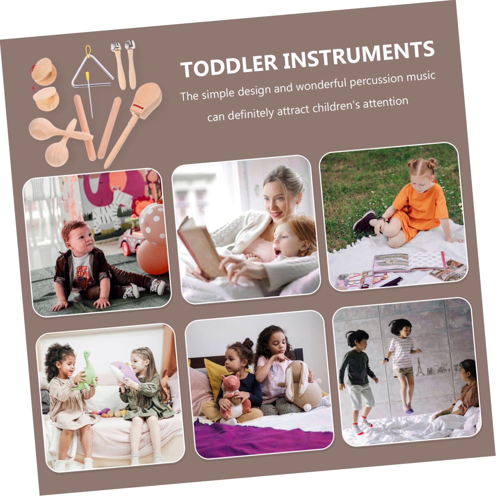 Strumenti Musicali in Legno per Giocattolo Ritmico Educativo per Sviluppo Coordinazione Occhio Mano Regalo Compleanno Sicuro e Liscio