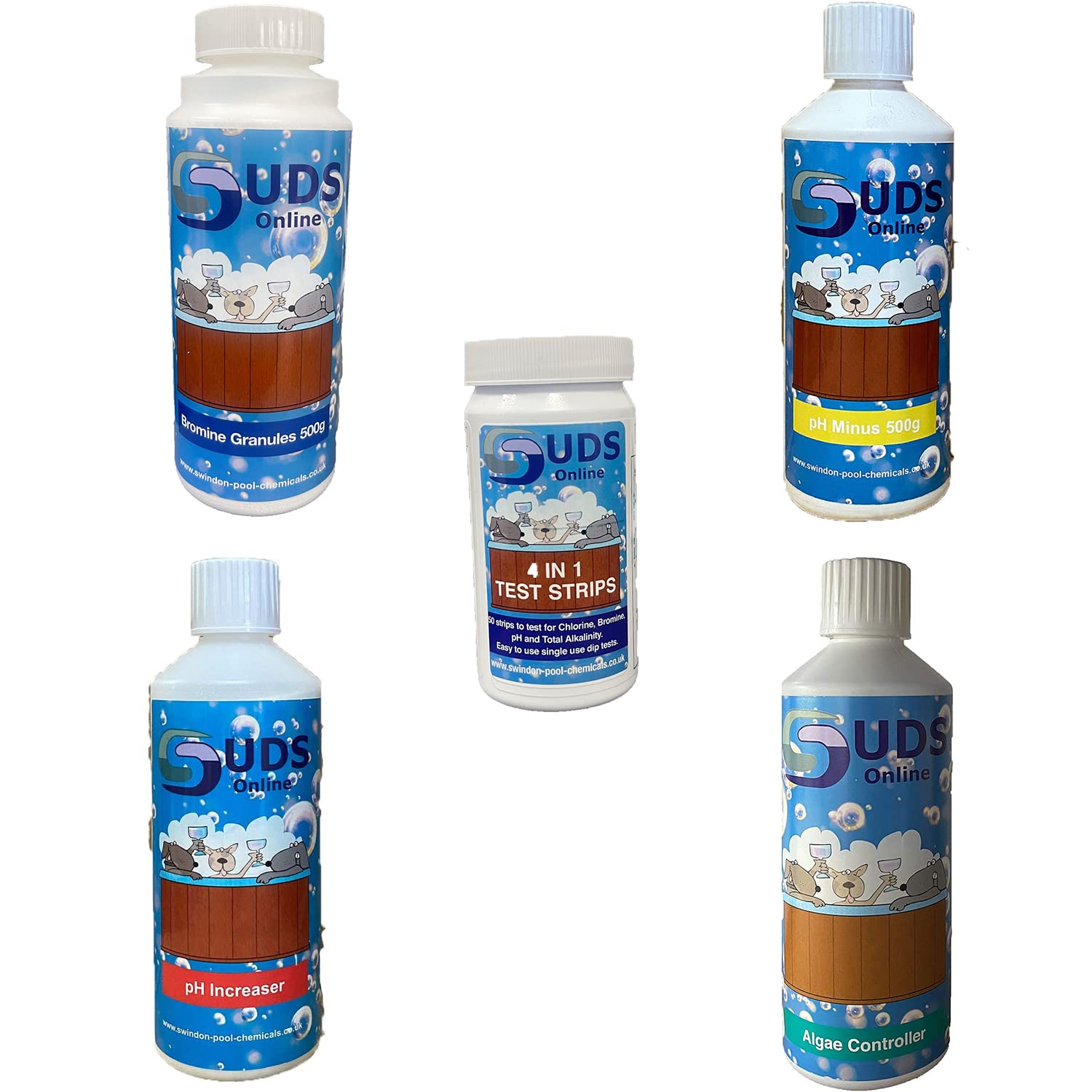 SUDS-ONLINE Bromine Chemical Starter Kit For Swimming Pools 500g / 500ml kit