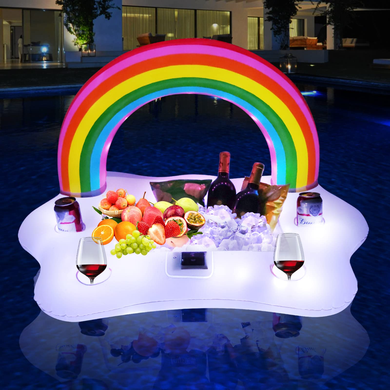 Buy FirstE Inflatable Rainbow Cloud Drink Holder with Lights, Solar