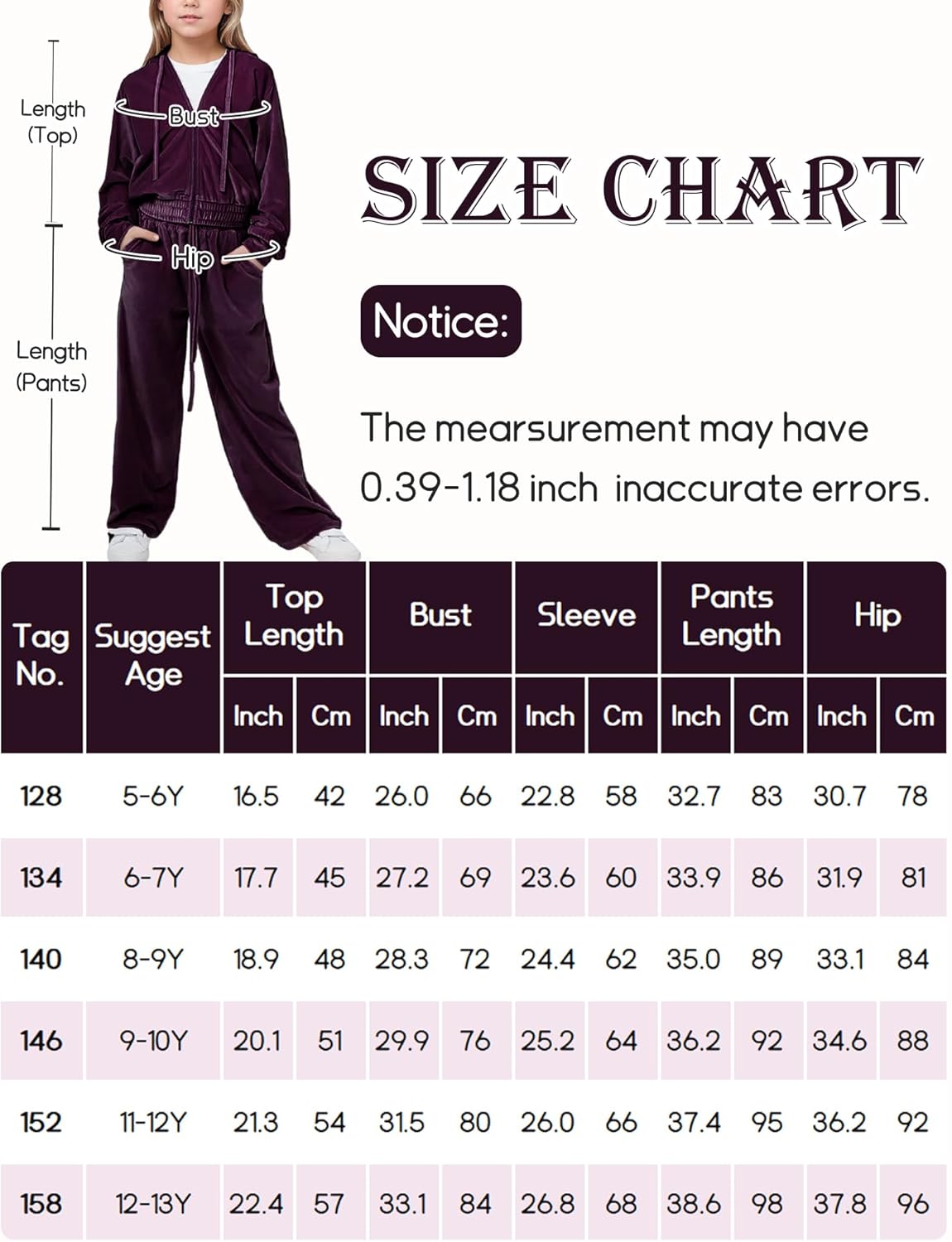 SEAUR Girls Velour Sweatsuit Set Casual Velvet Lounge Sets 2 Piece Crop Top Outfits Zip Up Hoodie and Pants Tracksuit