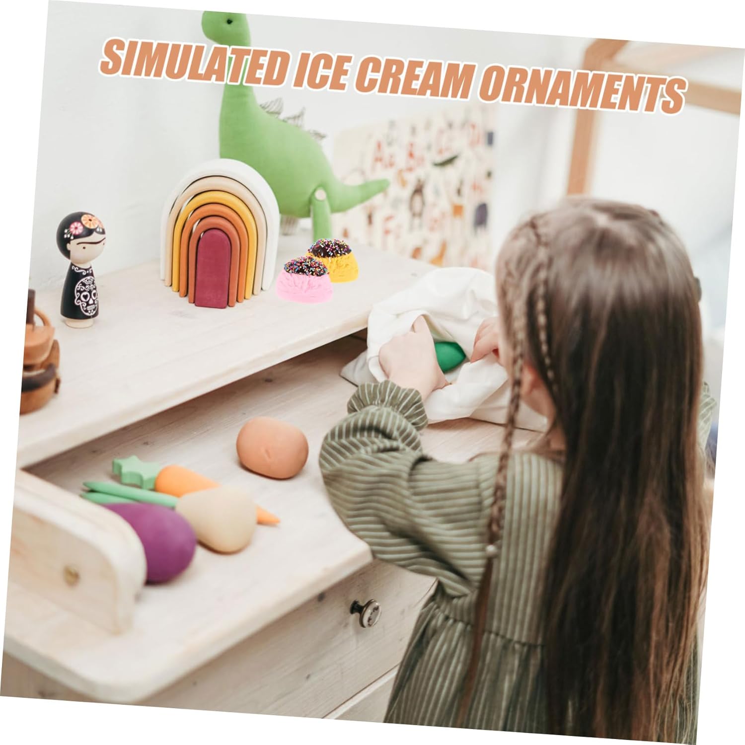 HANABASS 20pcs Ice Cream Birthday Party Favors Soft Shell Ice Cream Balls Prop Simulation Balls Models Material