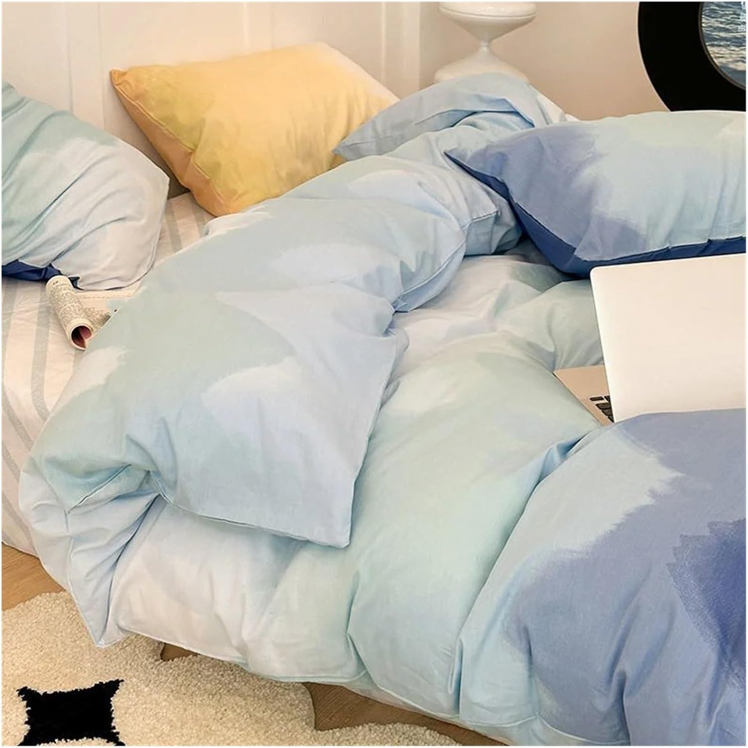 Bed, Bedding Sets Gradient Color Sheet Sets Adult Dormitory Sheet Sets Pillowcases Simple Four Piece Sets
