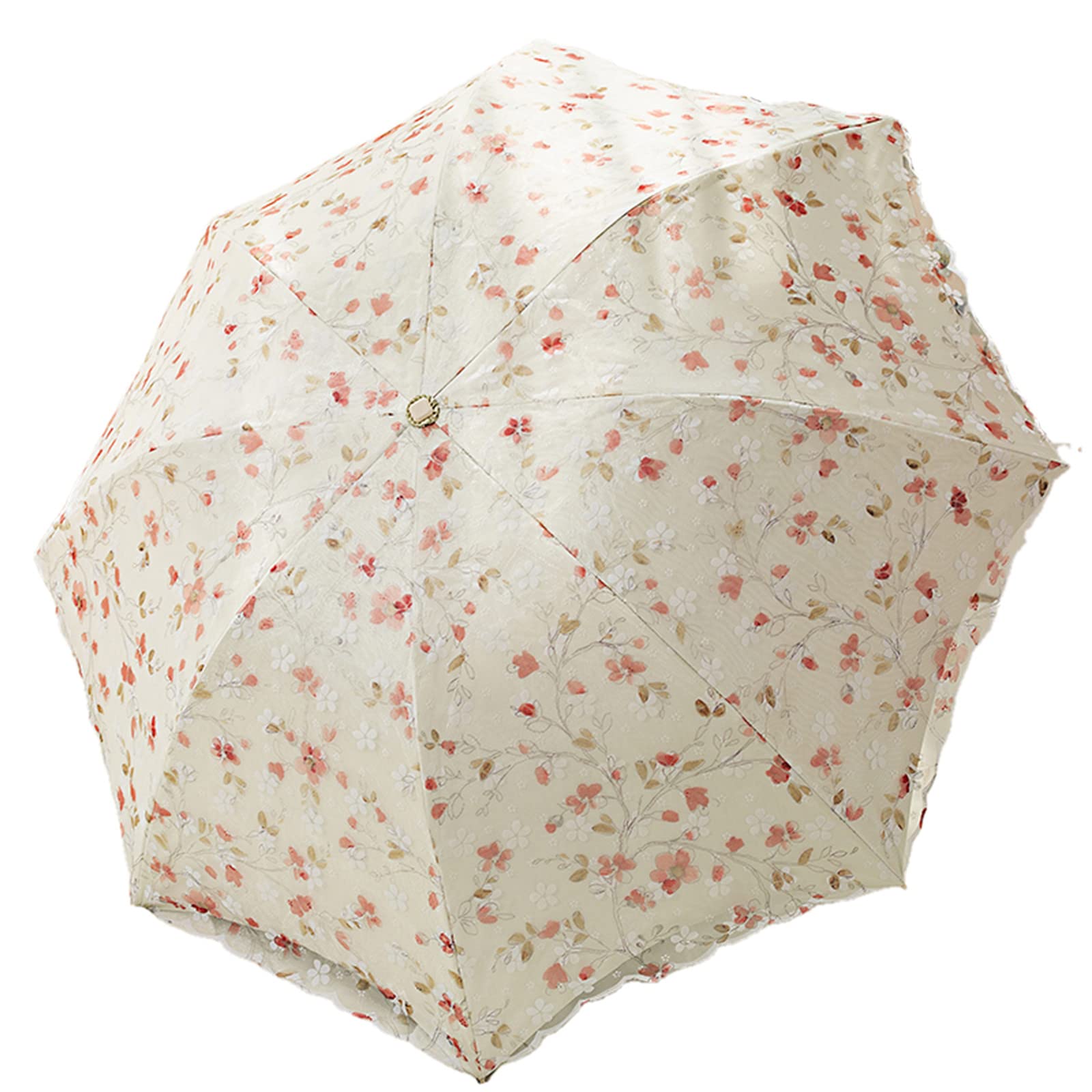 Parapluie Parapluie De Dentelle Brodée Femelle Double Couche Petite 3 Fois Parapluie Mode Femme Parasol À La Maison Parapluie