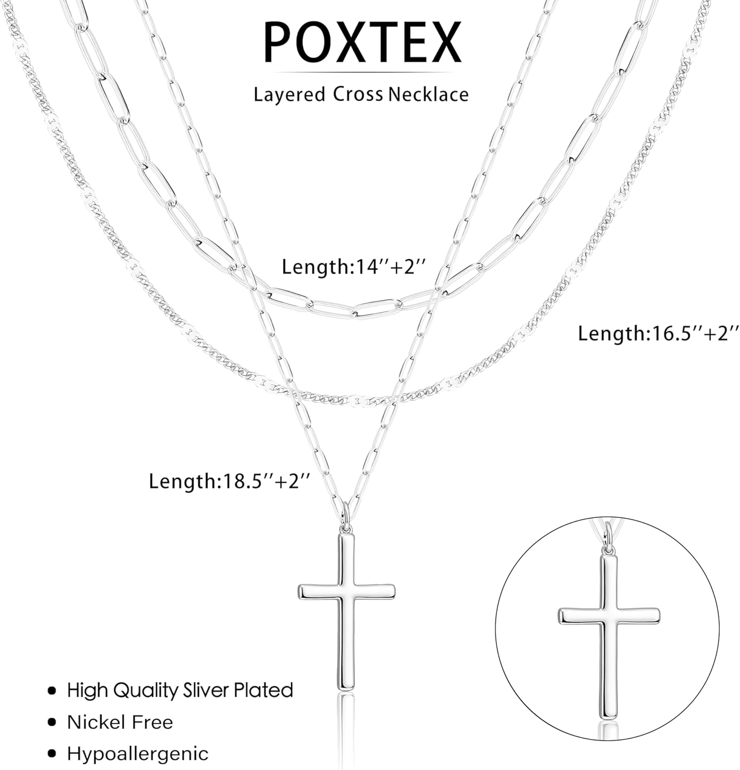 Layered Gold Necklaces for Women, Stackable Dainty 14K Gold Silver Plated Trendy Simple Heart Diamond Cross Bow Circle Pendant Paperclip Choker Dot Chain Necklace,Jewelry Set Gifts for Women - Image 5