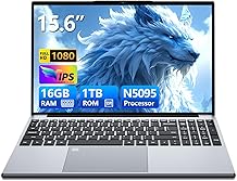 2026 Gaming Laptop, 15.6" Laptop Computer with 16GB DDR4 1TB SSD, N5095 Quad-Core up to 2.9GHz, Lap top with Backlit KB,Fingerprint,FHD 1920 * 1200, WiFi5, BT4.2,Win 11 Pro, Business Laptops
