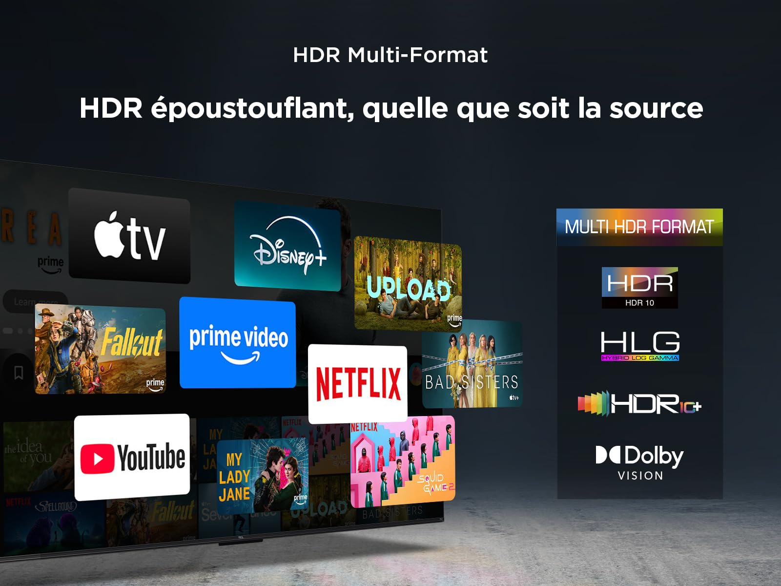 TCL 75T6C 75” QLED 4K HDR TV, Fire TV (Téléviseur Intelligent avec Dolby Vision et Atmos, HDR10+, Appuyez et Demandez à Alexa)