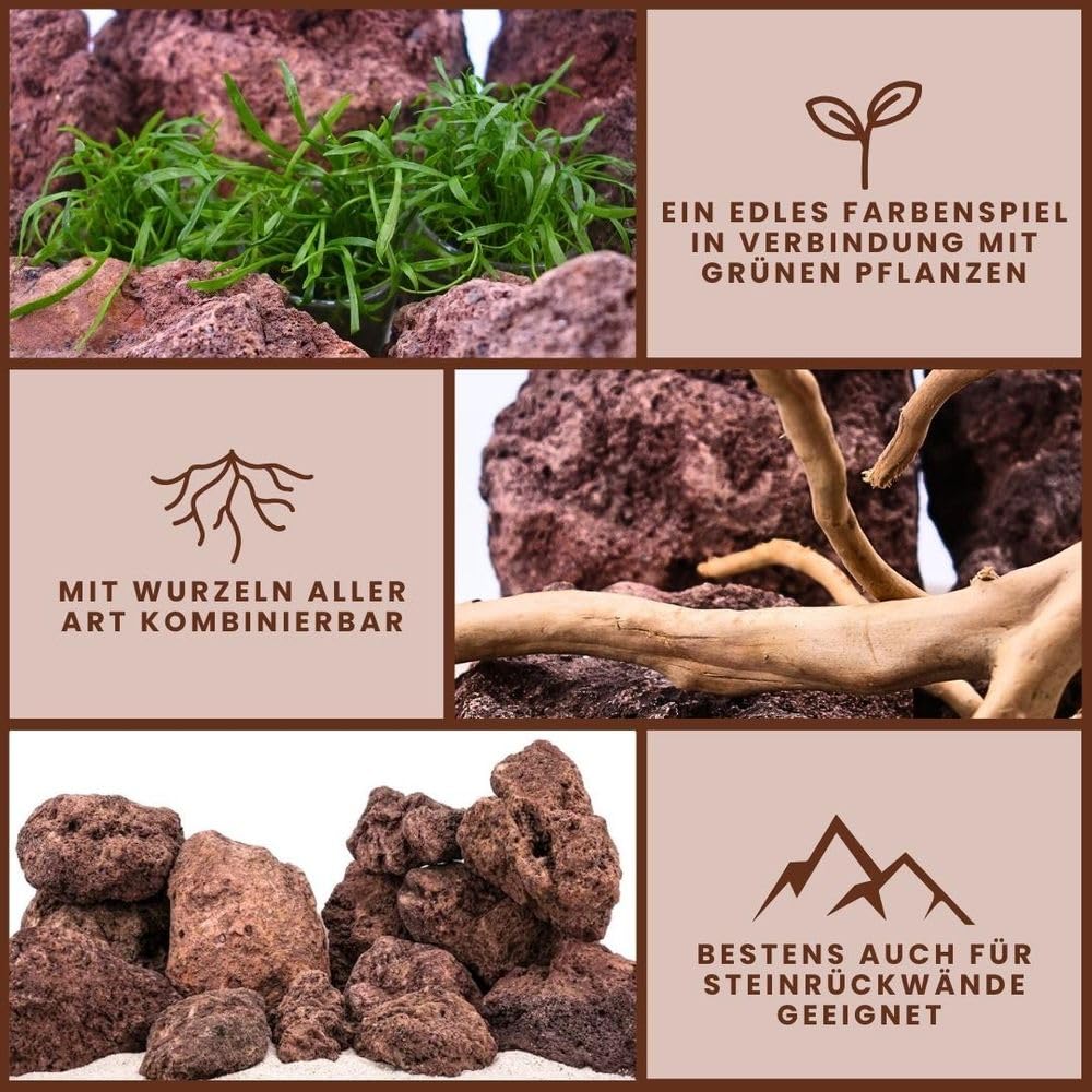 AquaOne Aquariumstenen, rode lavastenen, natuurstenen, lava, maat XL, 1 stuk, 4,0 - 6,0 kg, aquascaping steen voor tank, lavasteen, decoratie, aquascape- decoratie AquaOne Aquariumstenen, rode lavastenen, natuurstenen, lava, maat XL, 1 stuk, 4,0 - 6,0 kg, aquascaping steen voor tank, lavasteen, decoratie, aquascape- decoratie