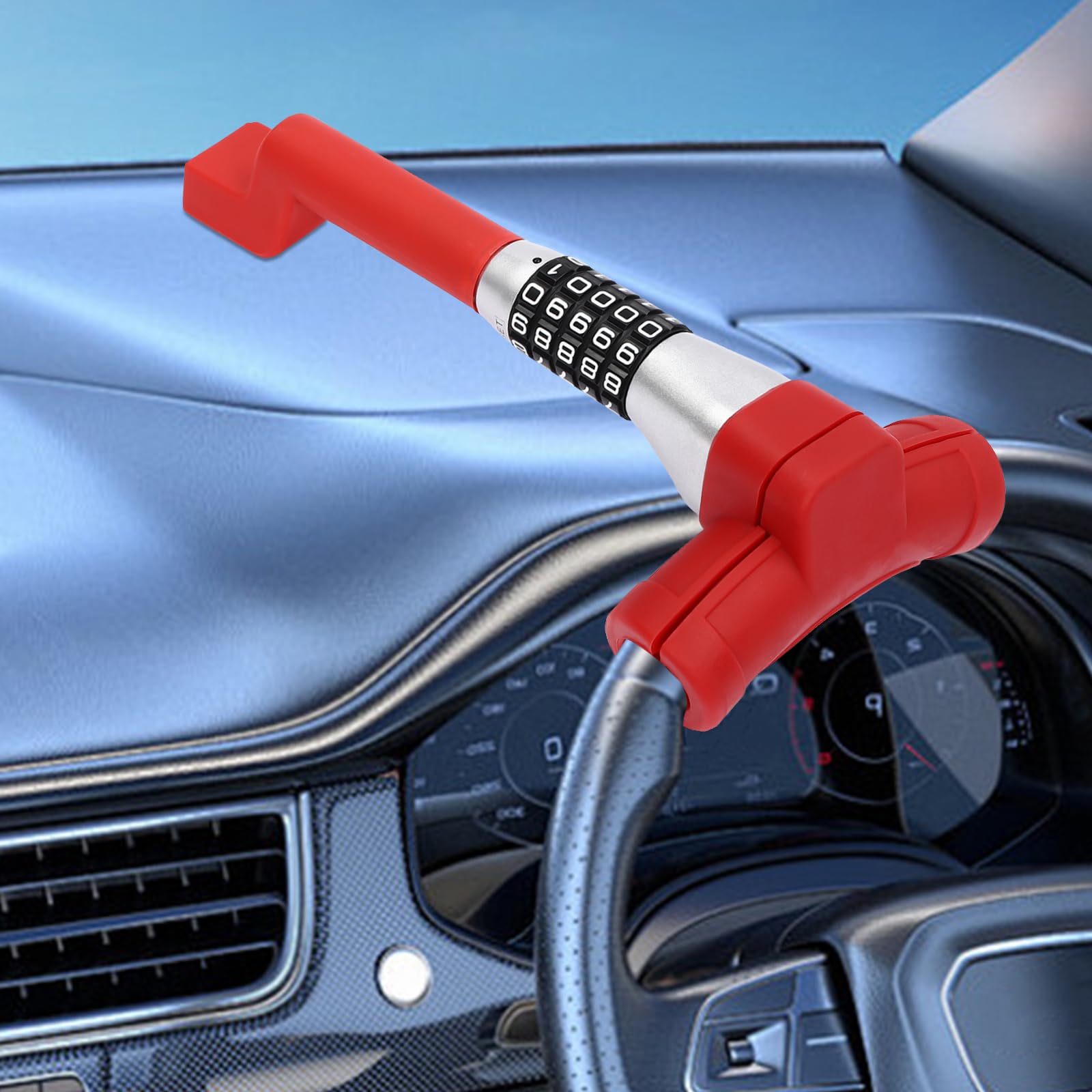 Serrure Volant PéDale Voiture Antivol Verrouillage Outils SéCurité Bloque Barre Auto Bloc Code Combinaison Acier Universel Protection VéHicule Campingcar Facile Nettoyer