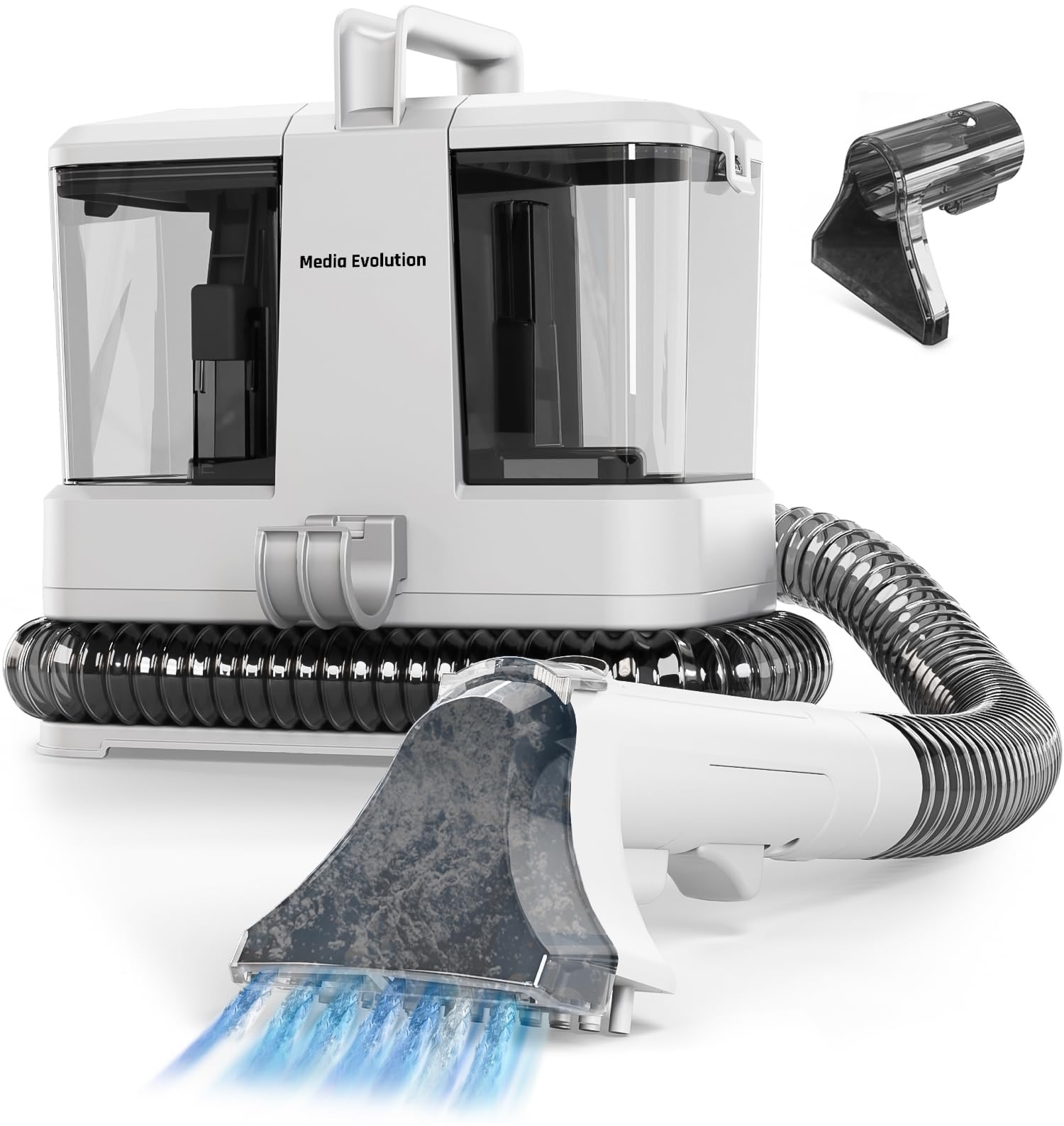 Media Evolution Polsterreiniger Gerät und Nassauger – Kompakter Teppichreiniger und Textilreiniger – Waschsauger für Teppich, Polster Autositze & Sofa