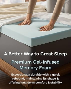 ViscoSoft Memory Foam Mattress Topper Twin - 2 Inch Reflex Cooling Gel Mattress Pad - CertiPUR-US - Oeko TEX Certified