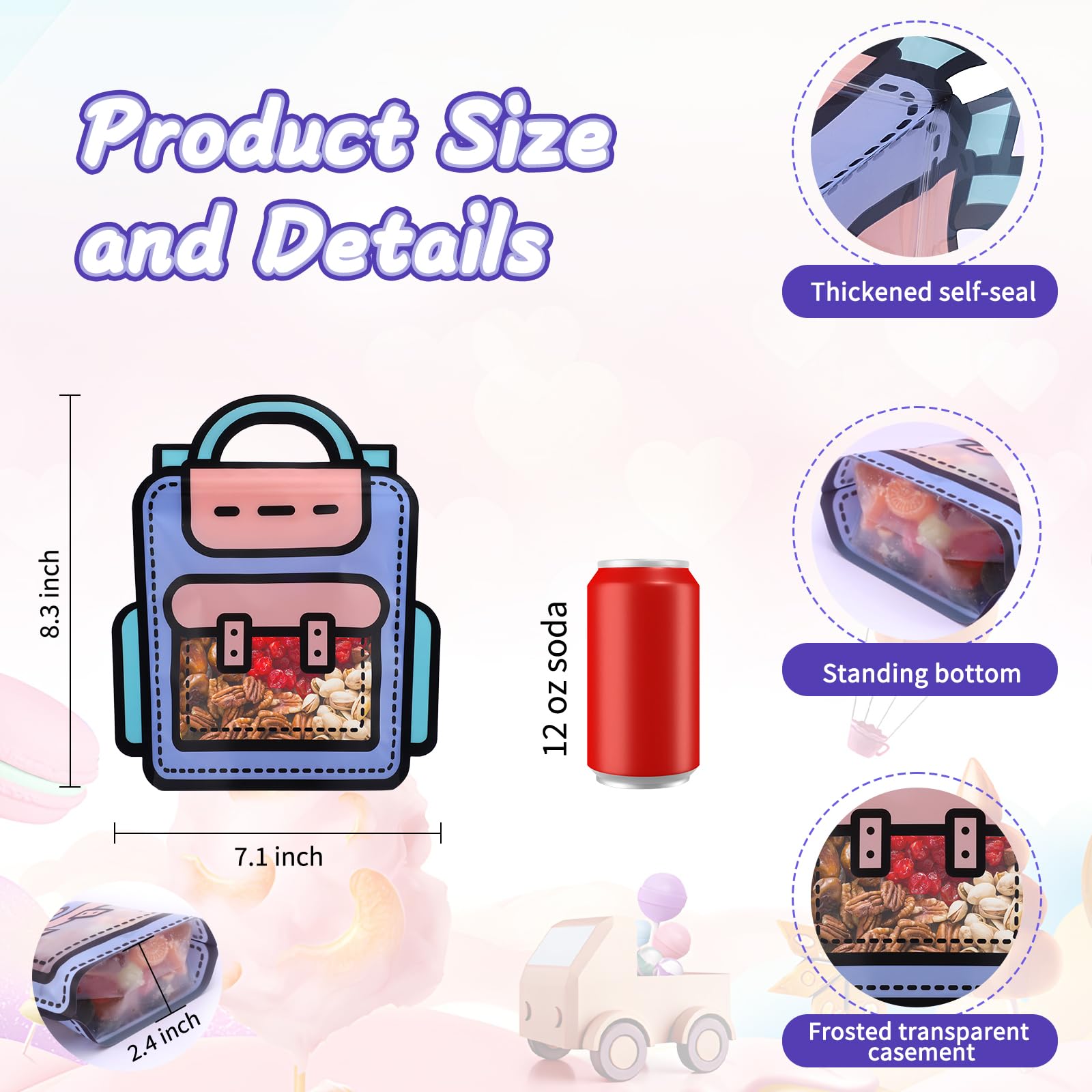 Sac à Main Personnalisé avec Nom Couronne de Fleurs de Naissance et Personnage Dessin Animé Cadeau d'Anniversaire pour Femmes - CALLIE