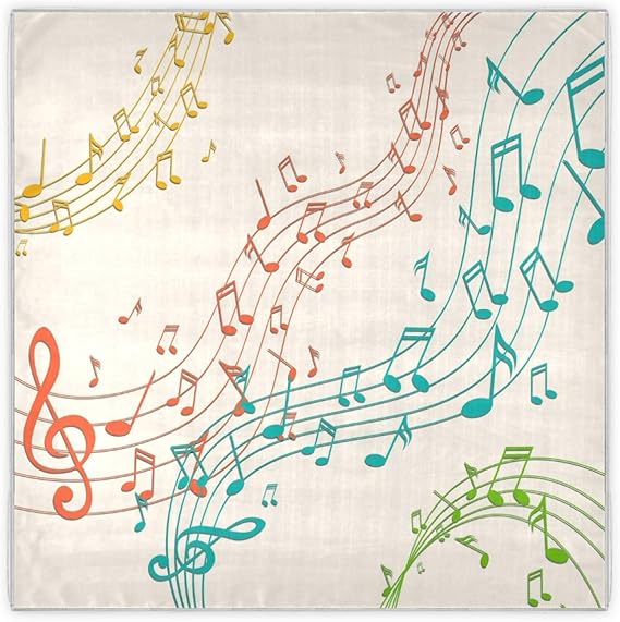 Amazon スカーフ バンダナ おしゃれ レデイース シルクスカーフ 薄手 髪飾り バッグ飾り 人気 大判 音楽 カラフル 音符 正方形 スクエア 大きめ 90 90cm 肩掛け オフィス 柔らか スカーフ 通販