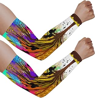 Mangas de braço com proteção solar UV para homens e mulheres, mangas coloridas para árvore protegem os braços esportivos, mangas para braço com proteção solar e proteção UV, Árvore colorida