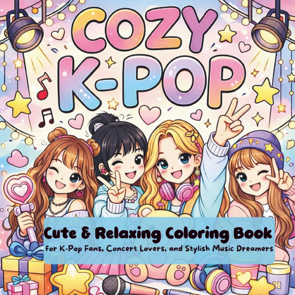 Cozy K-Pop: Cute & Relaxing Coloring Book for K-Pop Fans, Concert Lovers, and Stylish Music Dreamers
