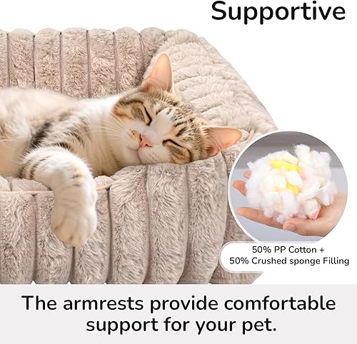 Miniatura 4 de Cama rectangular para perros, cama lavable para mascotas, tapete ultrasuave para dormir para cachorros pequeños y gatos con parte inferior