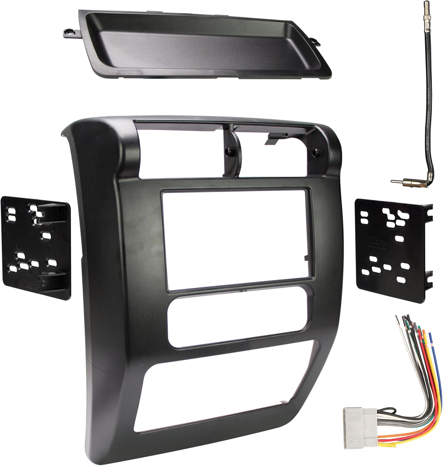 Proscenium PRO-TJRIK1 All-in-One Radio Installation Kit for Jeep Wrangler TJ Models, Easy Installation Kit Includes Wiring Harness, Antenna Adapter, and Scratch Resistant Radio Bezel, Matte Black
