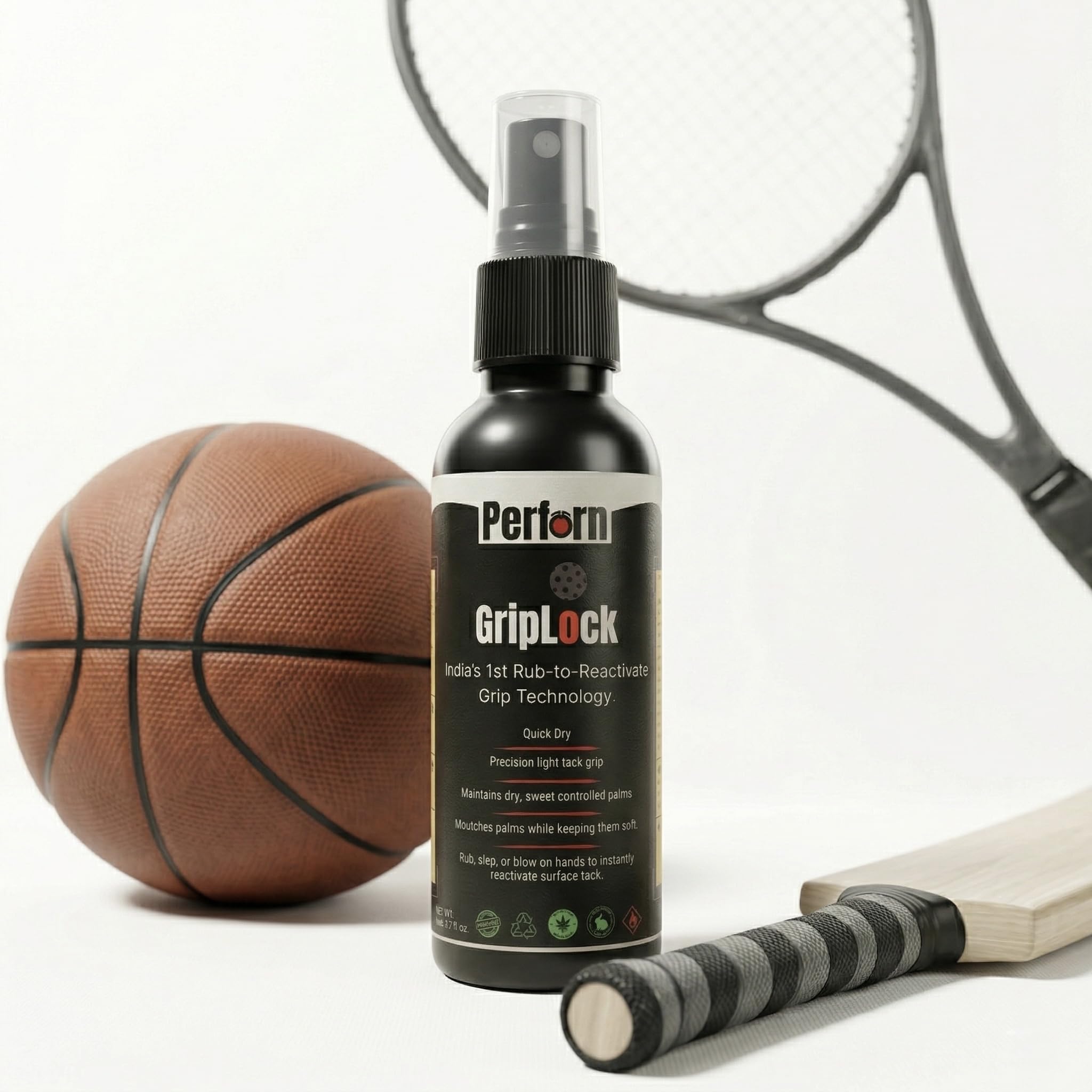 GripLock Sports Hand Grip Spray | Rub‑to‑Reactivate Anti‑Sweat Grip for Cricket, Racket Sports & Gym | 50 ml-picture-13