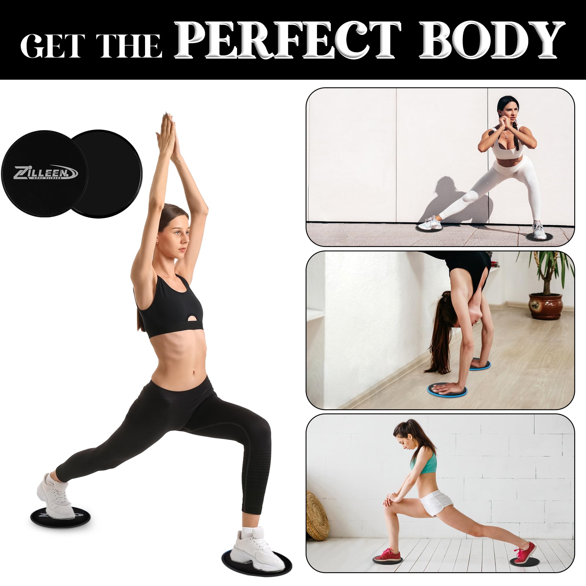 ZILLEEN Deslizadores de núcleo de ejercicio para entrenamiento, pilates, discos deslizantes